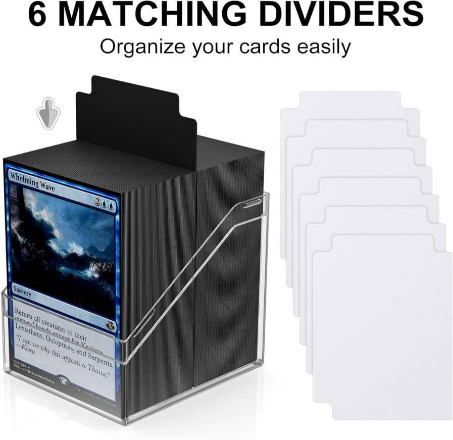Acrylic Commander Deck Box with 6 Dividers, Holds 100+ Sleeved Cards 缩略图 3