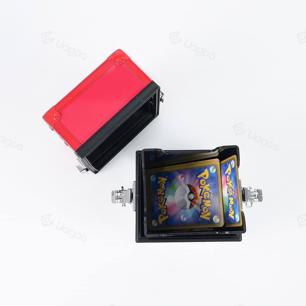Aluminum Alloy Trading Card Deck Box with Latch, Red Lid thumbnail 5
