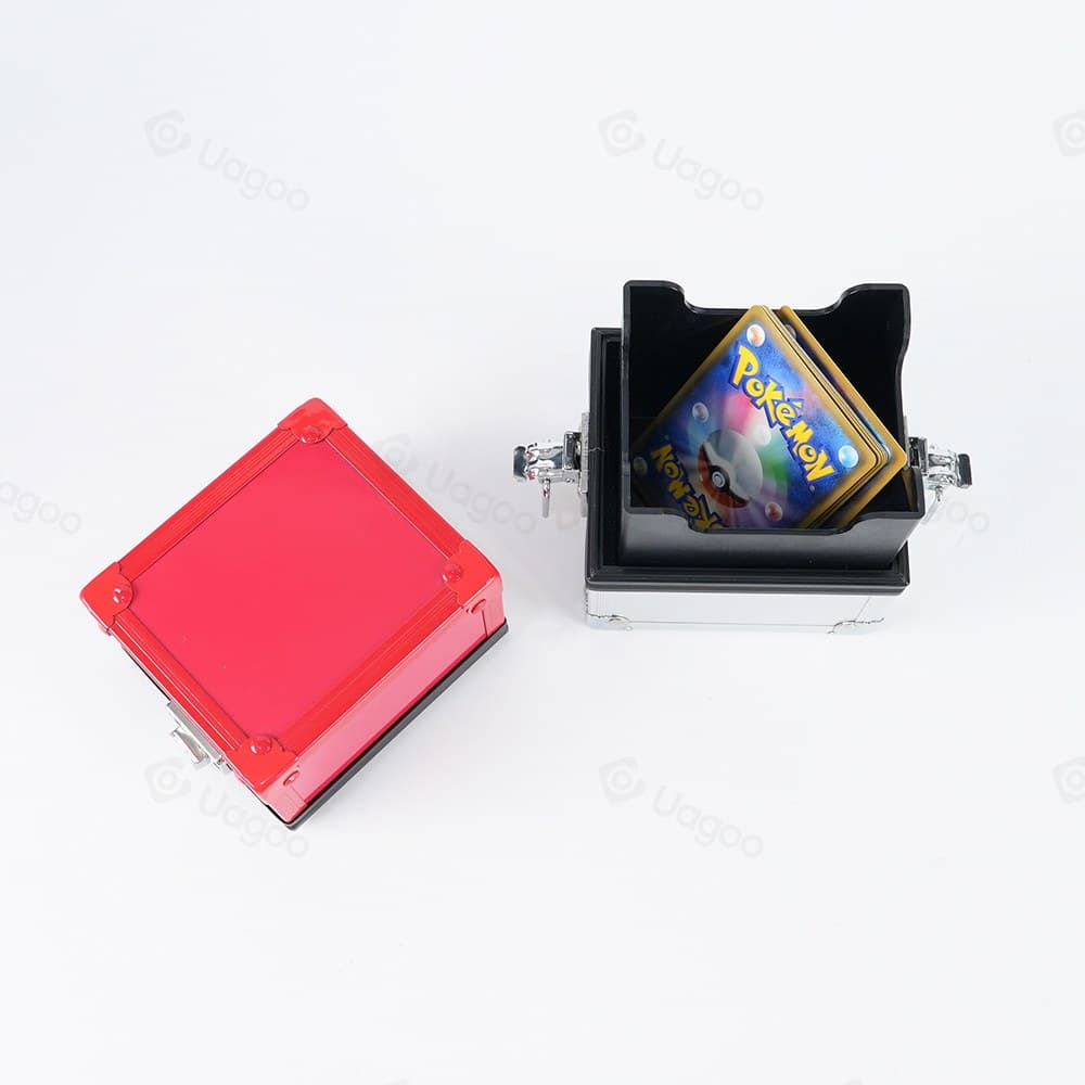 Aluminum Alloy Trading Card Deck Box with Latch, Red Lid thumbnail 6