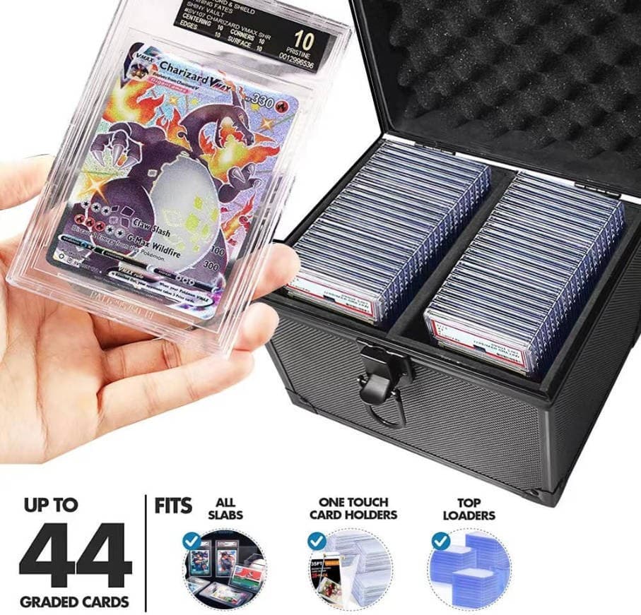 Aluminum Graded Card Carrying Case with Lock and Handle, Holds 44 Slabs thumbnail 3