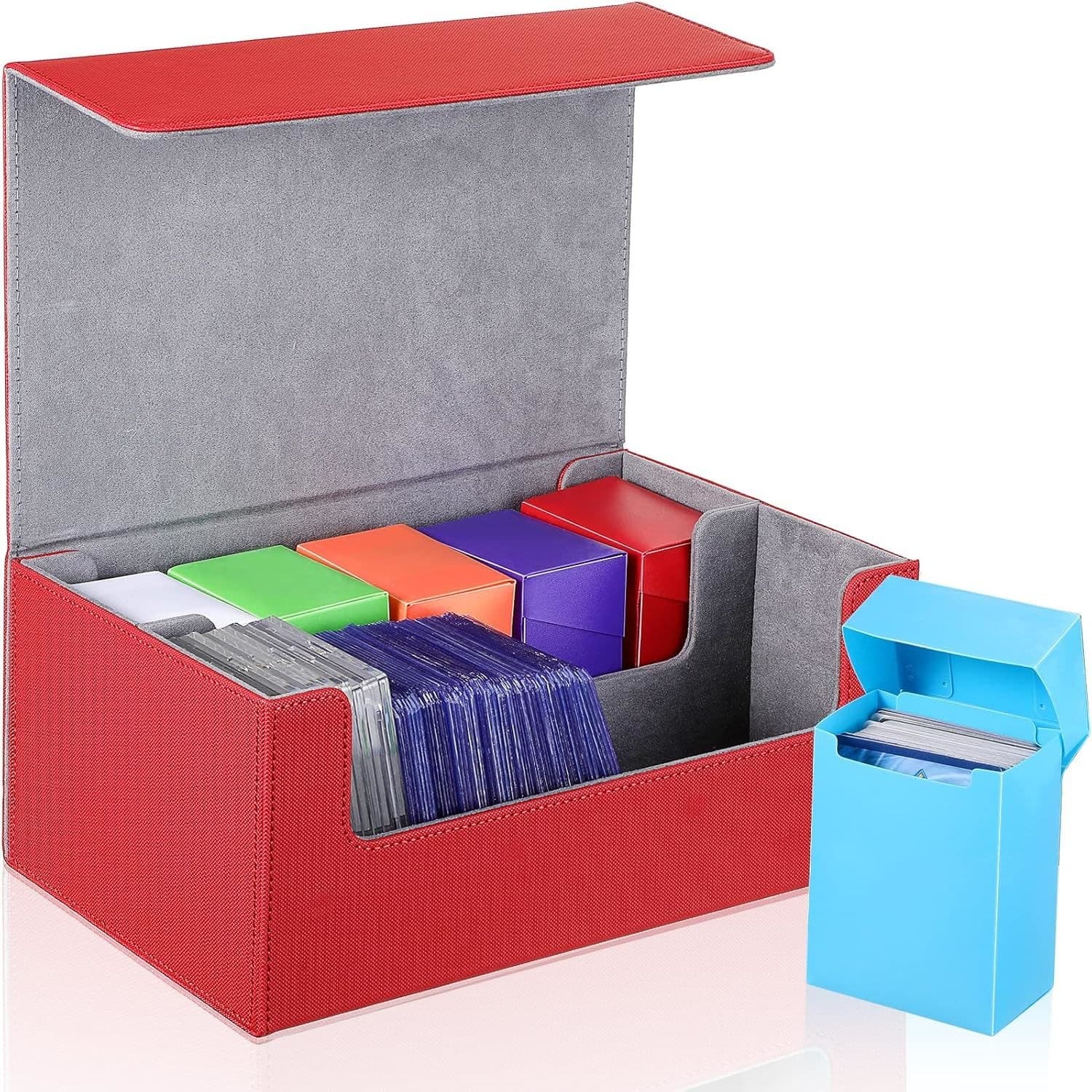 PU Leather Card Storage Case with 6 Plastic Deck Boxes thumbnail 3
