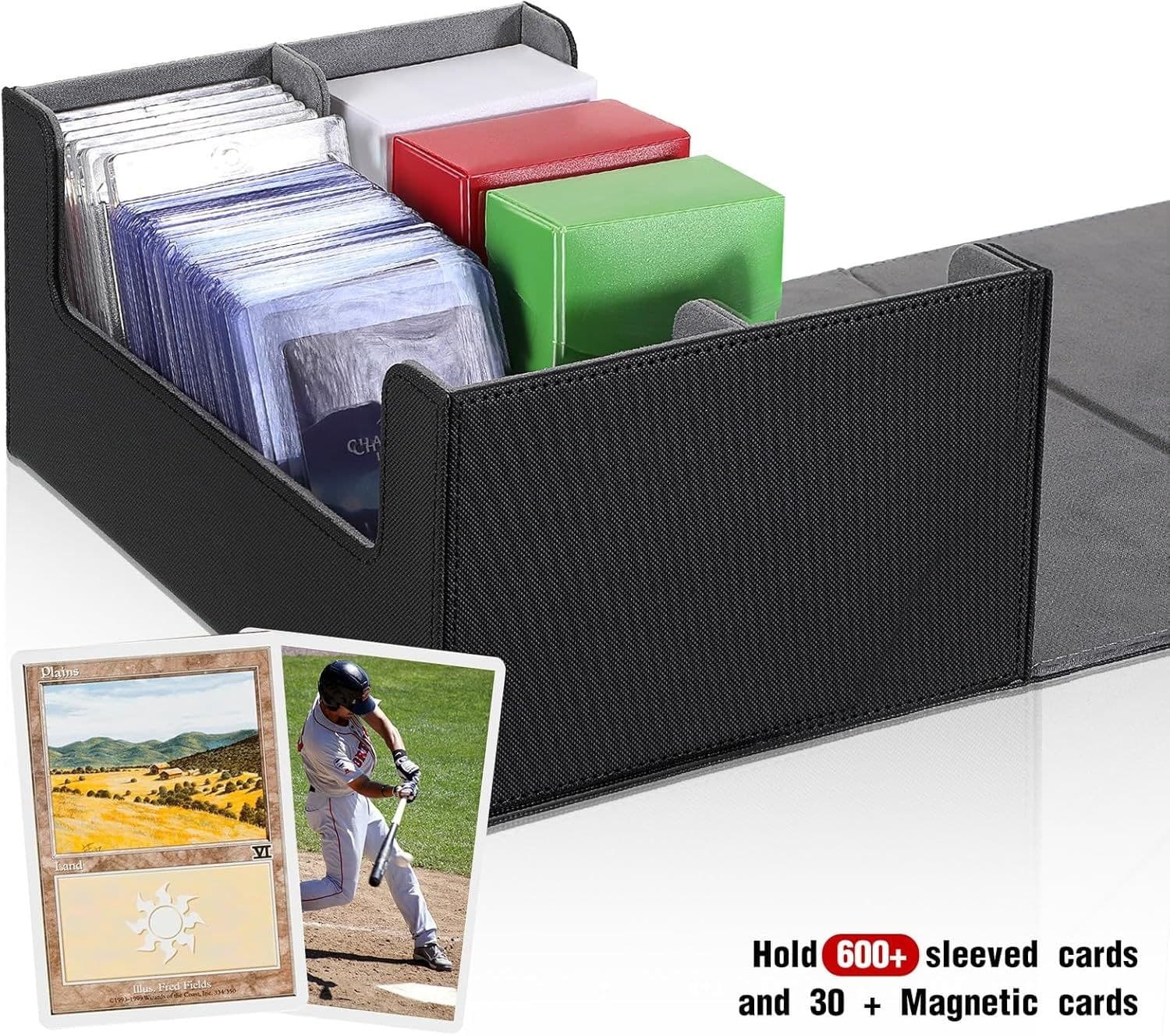 PU Leather Card Storage Case with 6 Plastic Deck Boxes thumbnail 4