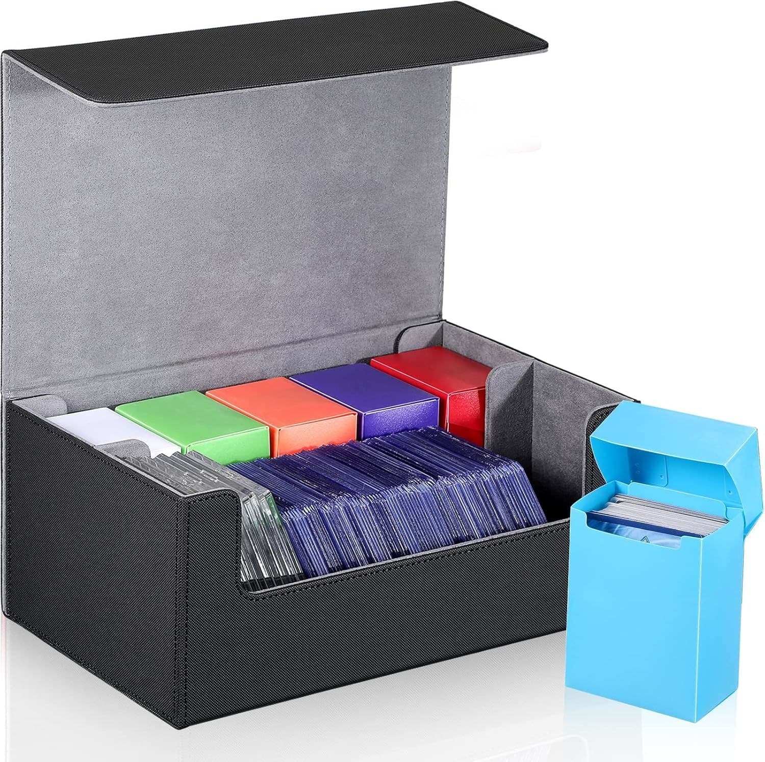 PU Leather Card Storage Case with 6 Plastic Deck Boxes thumbnail 1