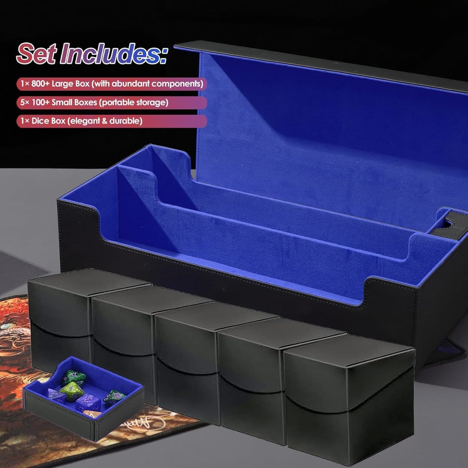 PU Leather Storage Case for 5 Deck Boxes or 5 Commander Decks thumbnail 4