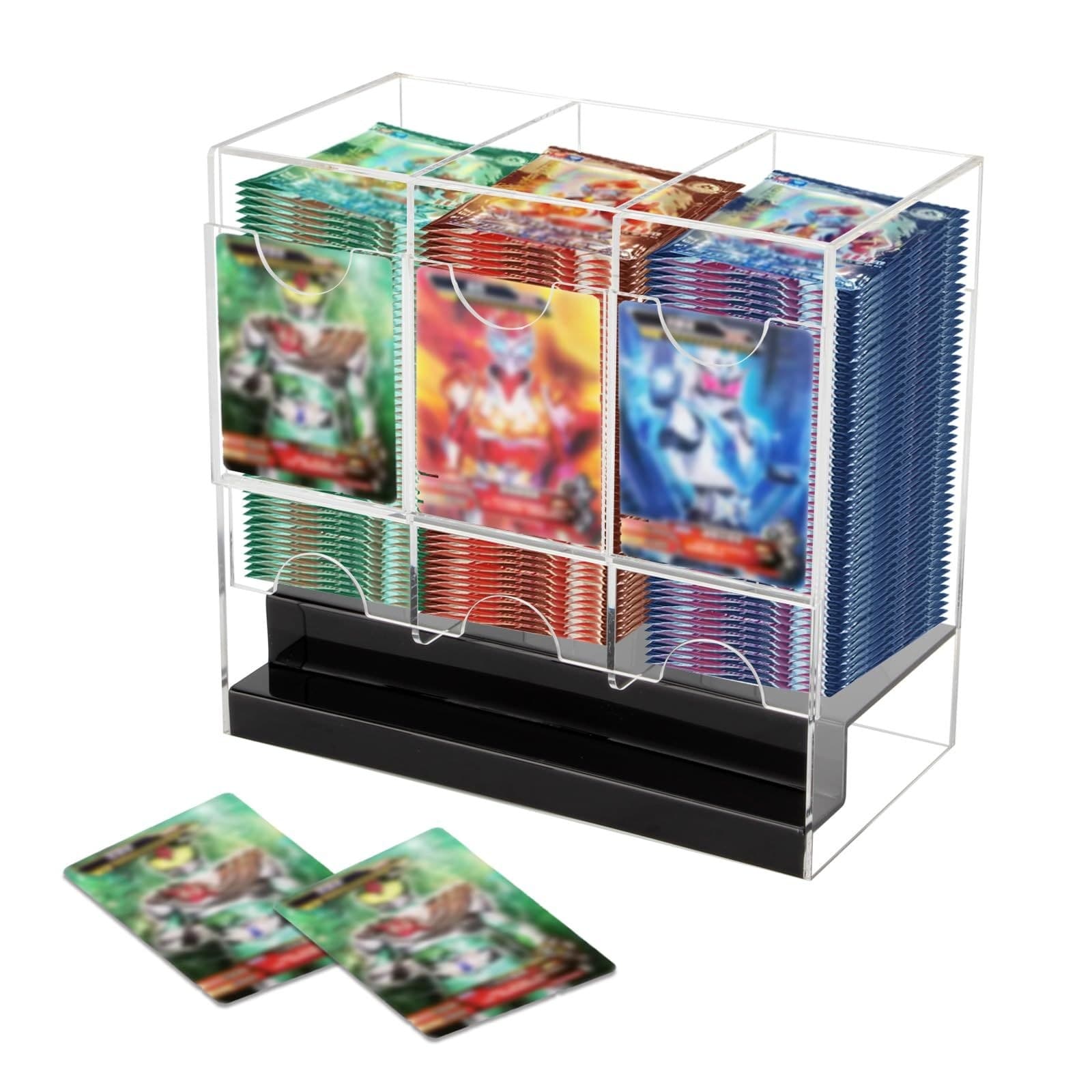 3-Slot Acrylic Booster Pack Dispenser with Black Base, Stackable 缩略图 3