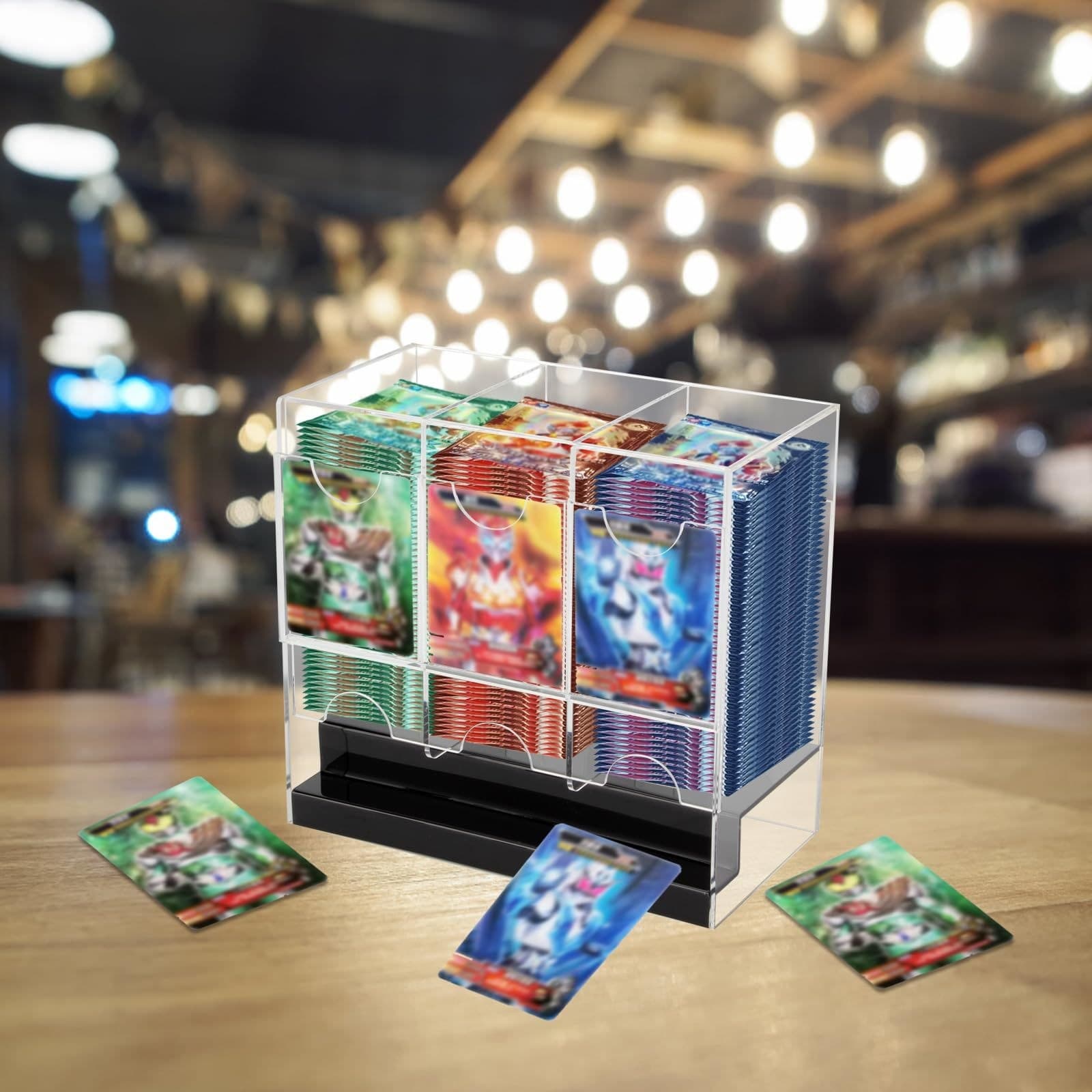 3-Slot Acrylic Booster Pack Dispenser with Black Base, Stackable 缩略图 6