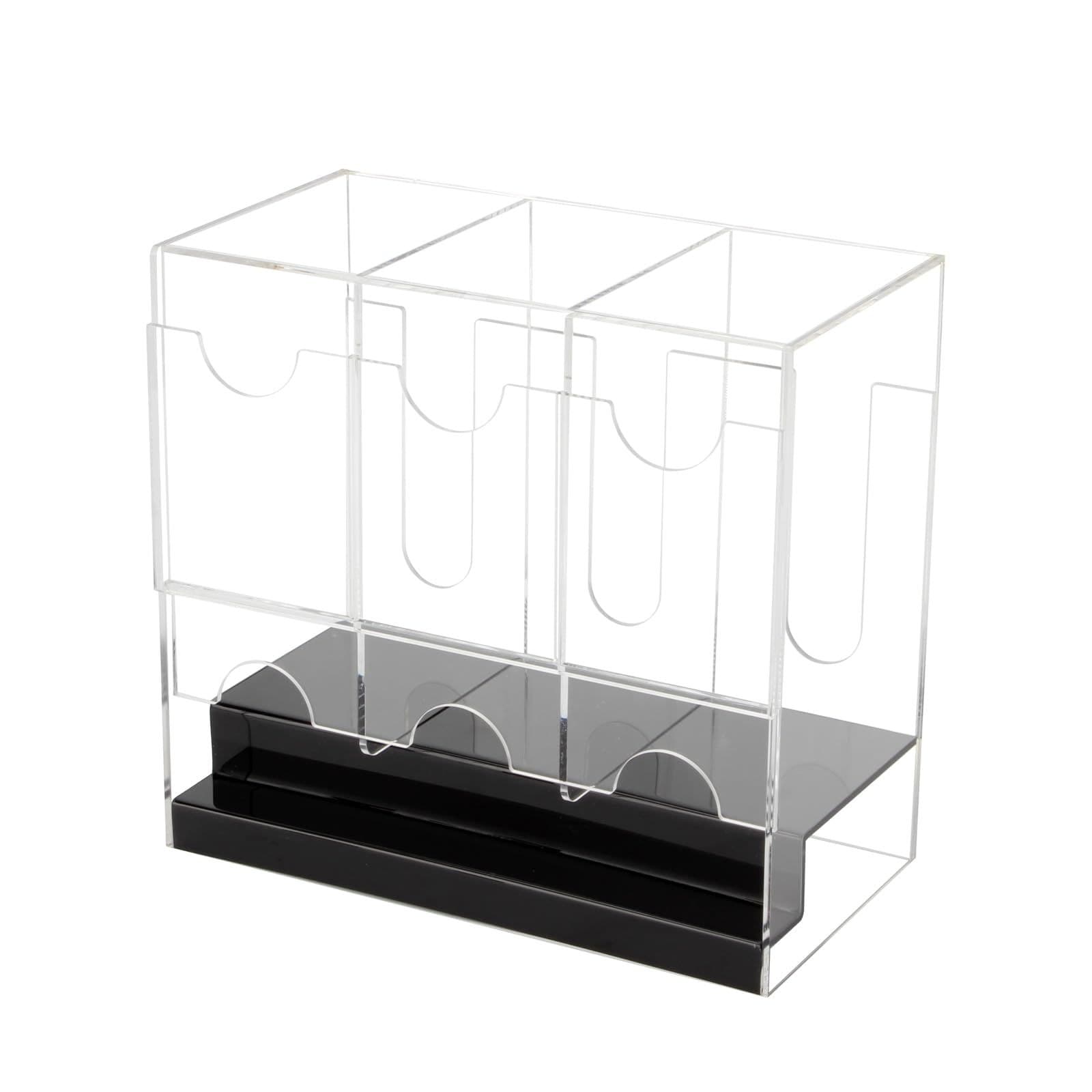 3-Slot Acrylic Booster Pack Dispenser with Black Base, Stackable 缩略图 1