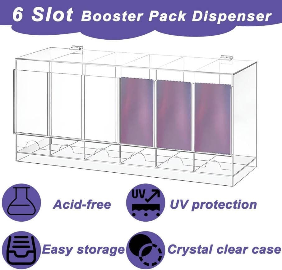 6-Slot Acrylic Booster Pack Dispenser, 17.7 x 11.8 x 5.5 in thumbnail 5