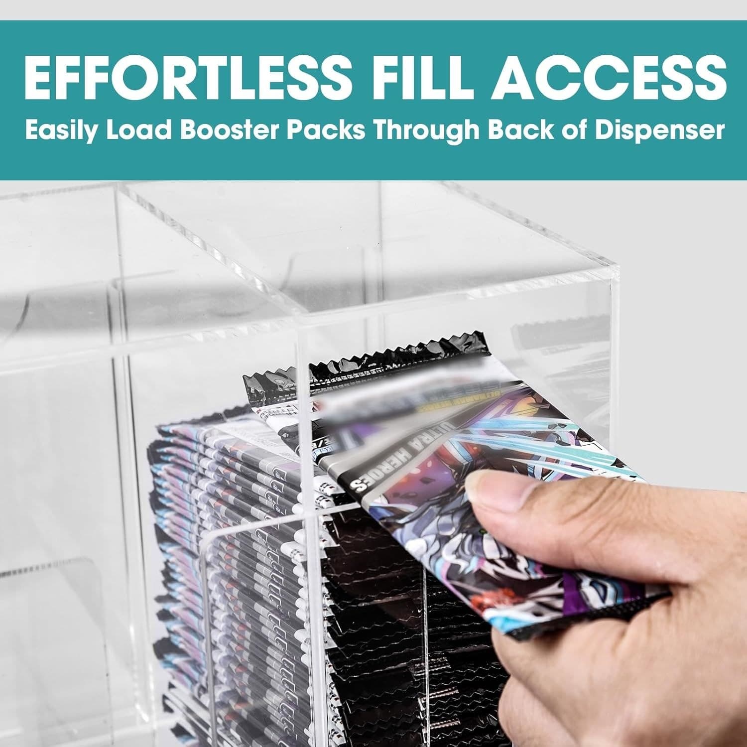 Acrylic Booster Pack Dispenser, 3 Back-Loading Slots thumbnail 3