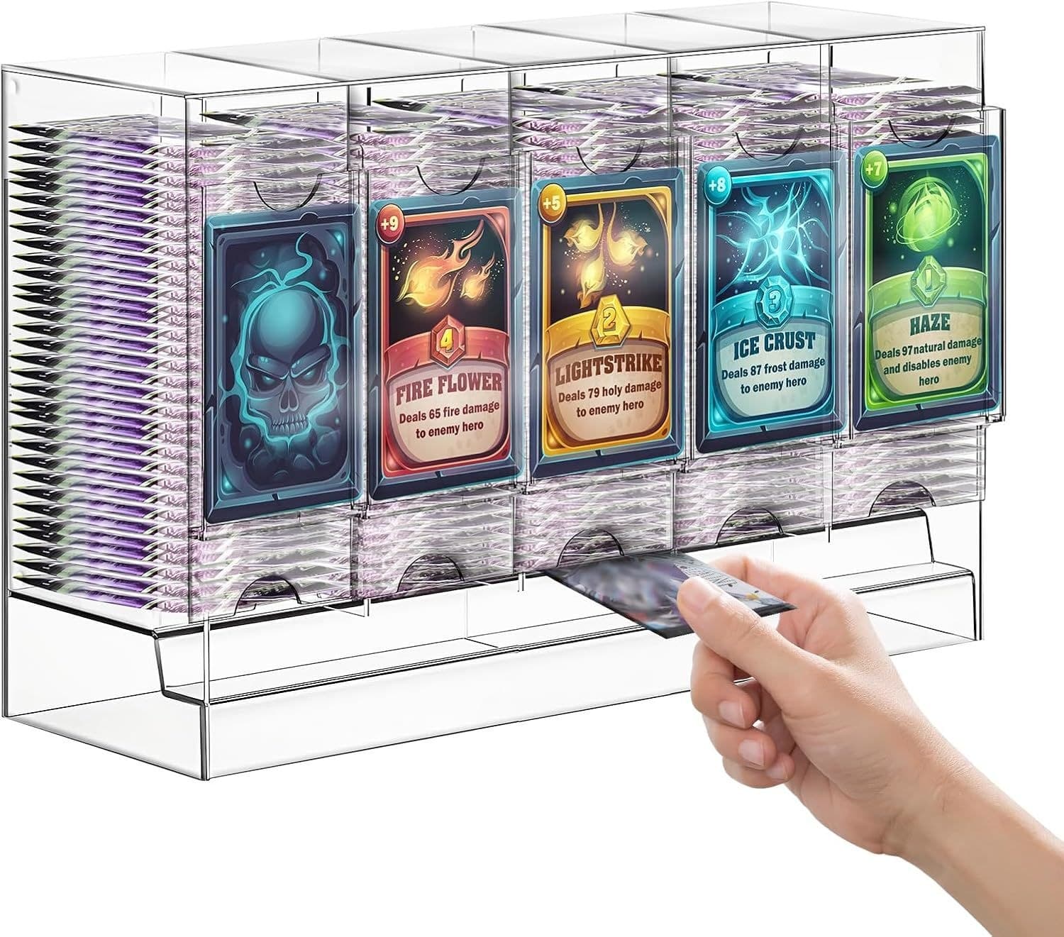 Acrylic Booster Pack Dispenser, 3 Back-Loading Slots thumbnail 1