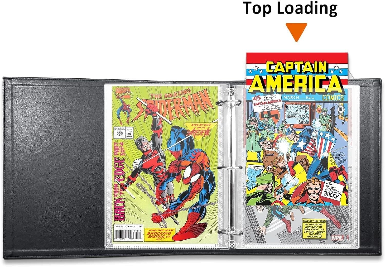 PU Leather Comic Book Binder, 12 Sleeves, Holds 24 Comics thumbnail 2
