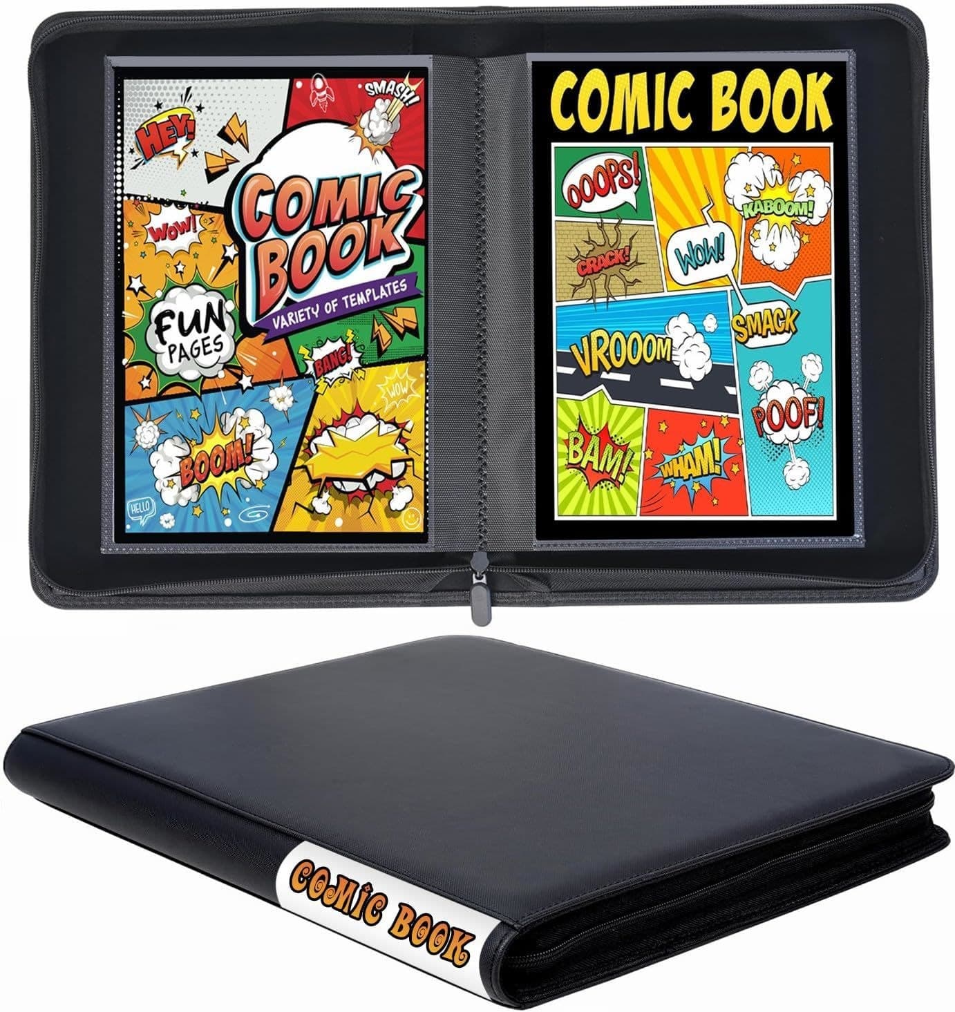 Zippered PU Leather Comic Book Binder, Holds 24+ Comics thumbnail 5