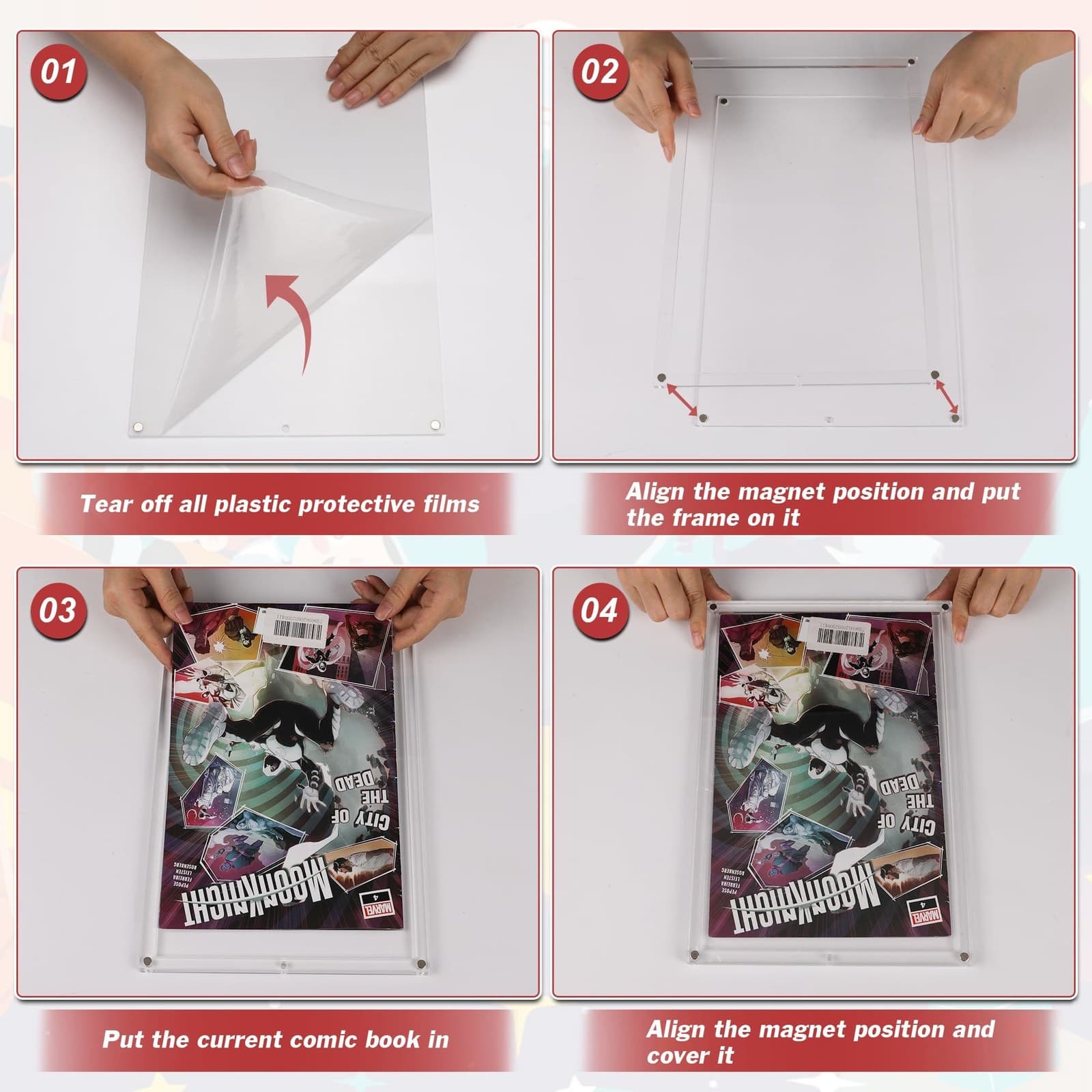 Magnetic Acrylic Comic Book Display Frame, Wall-Mountable thumbnail 3