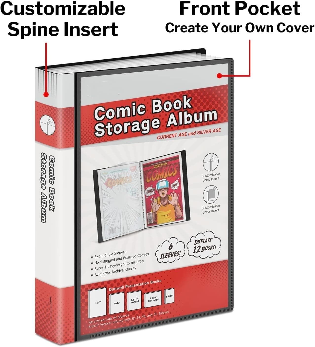 Comic Book Storage Album with 6 Bound Top-Loading Sleeves thumbnail 2