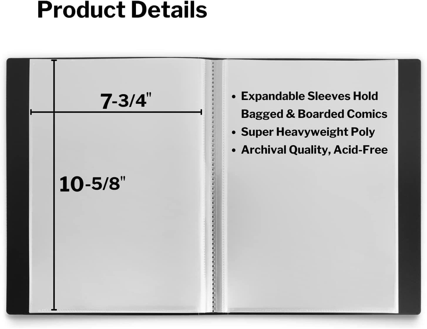 Comic Book Storage Album with 6 Bound Top-Loading Sleeves thumbnail 3