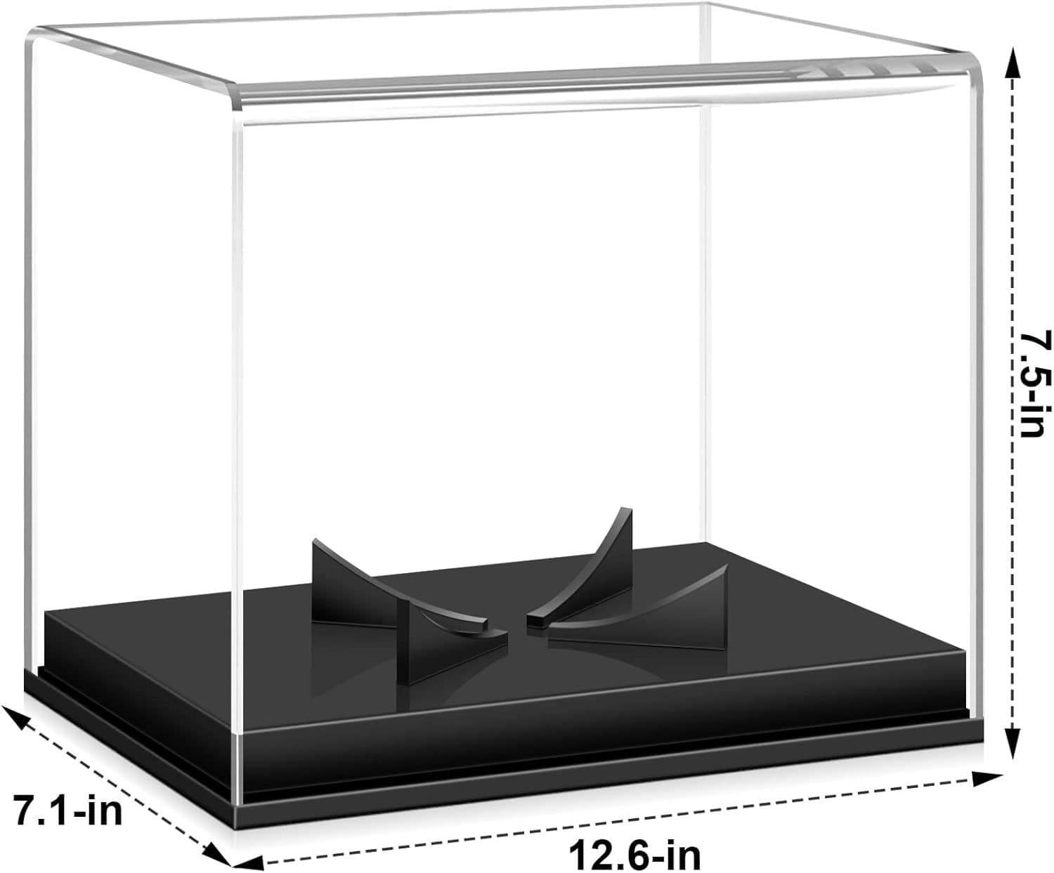 Clear Acrylic Football Display Case with Black Base and Stand
