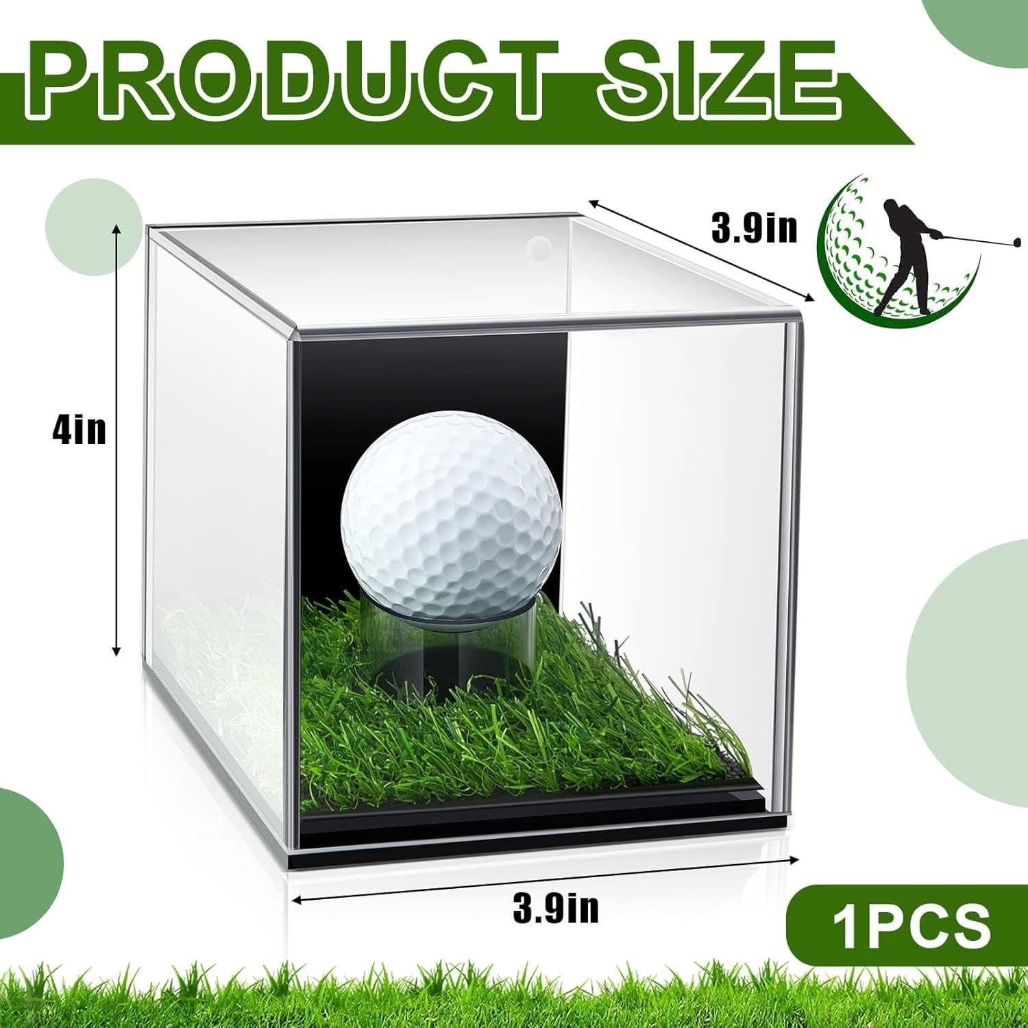 Acrylic Golf Ball Display Cube with Turf Base thumbnail 2