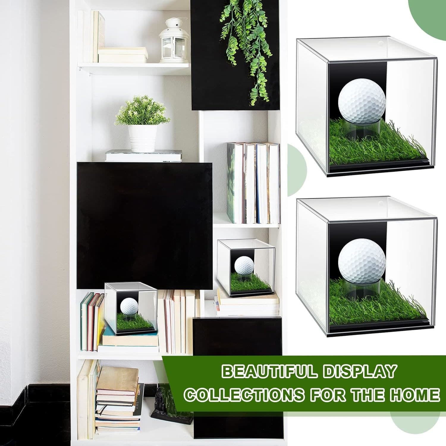 Acrylic Golf Ball Display Cube with Turf Base thumbnail 3
