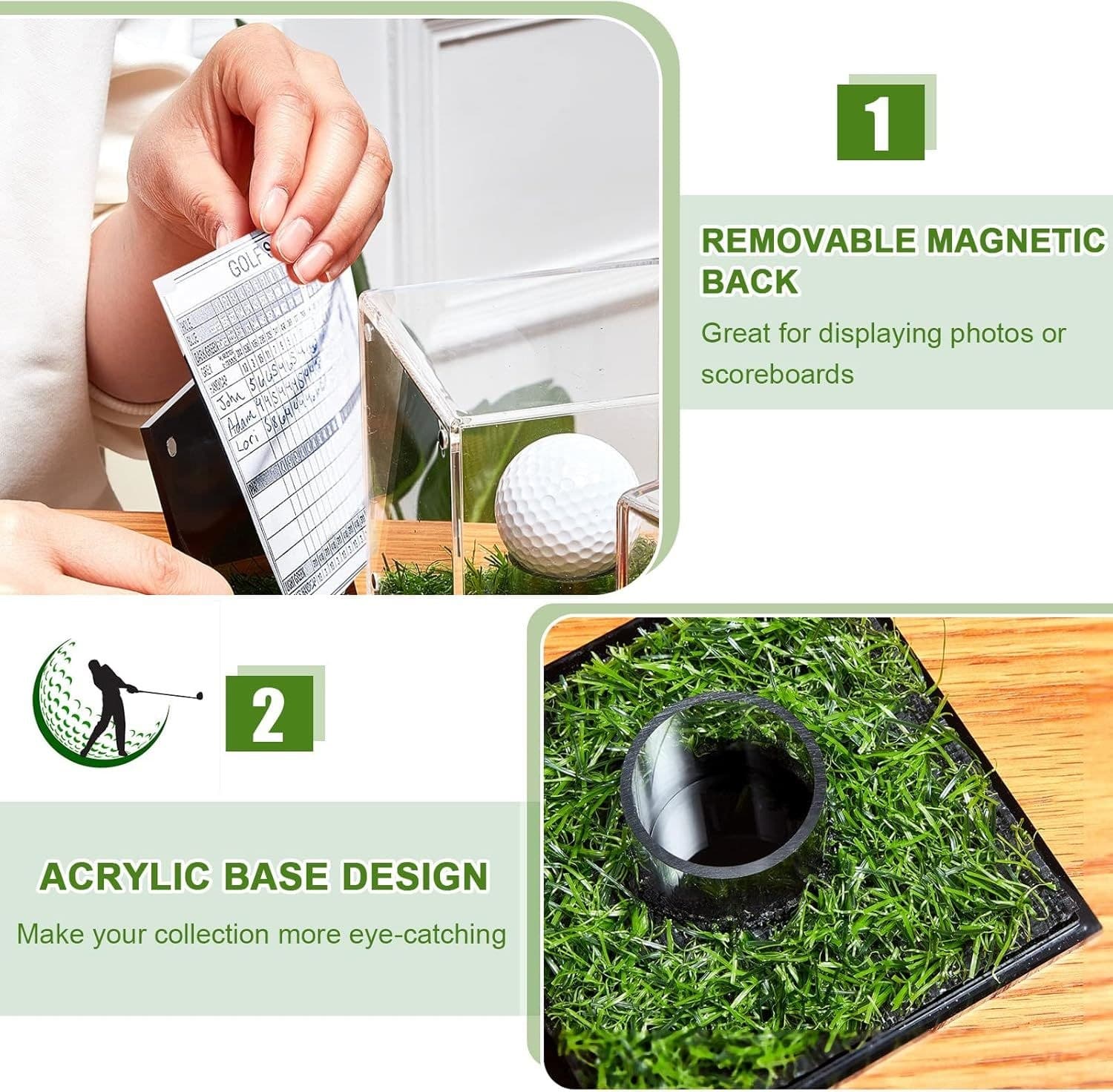 Acrylic Golf Ball Display Cube with Turf Base thumbnail 5