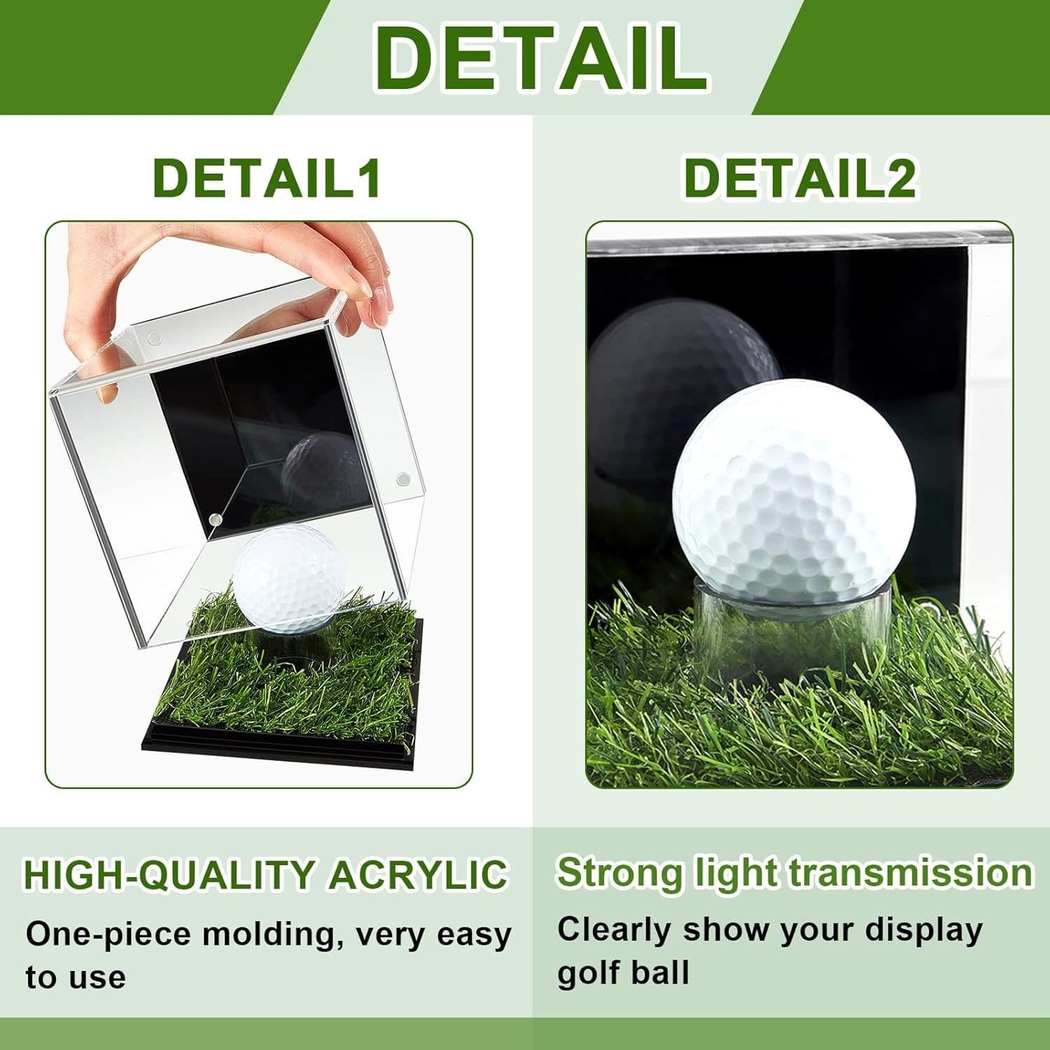 Acrylic Golf Ball Display Cube with Turf Base thumbnail 6