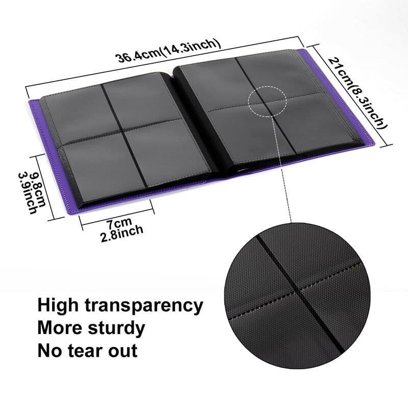 4-Pocket Plastic Card Binder with Elastic Band, Side-Loading thumbnail 6