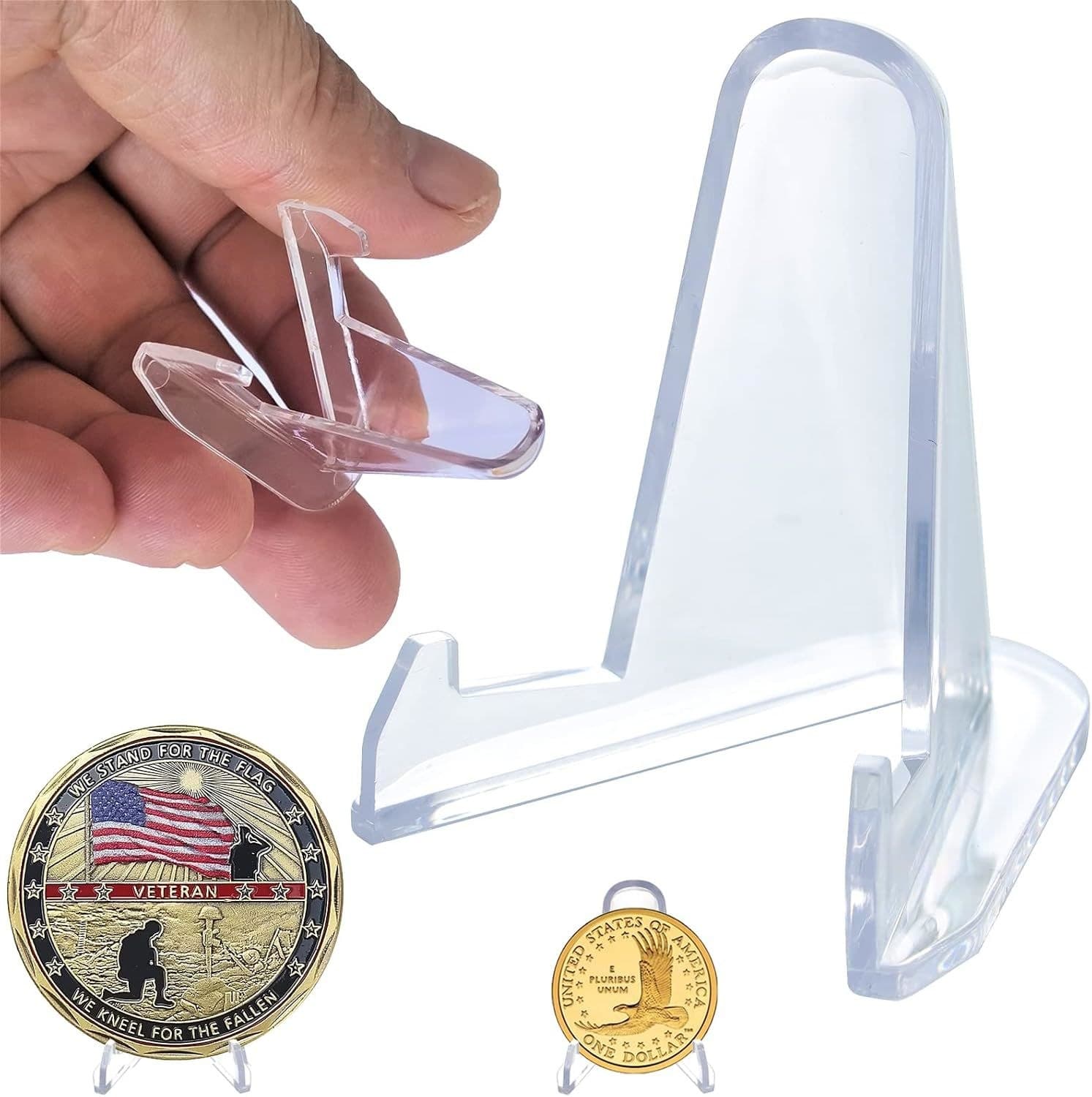 Clear Acrylic Easel Display Stand for Cards, Coins and Holders thumbnail 4