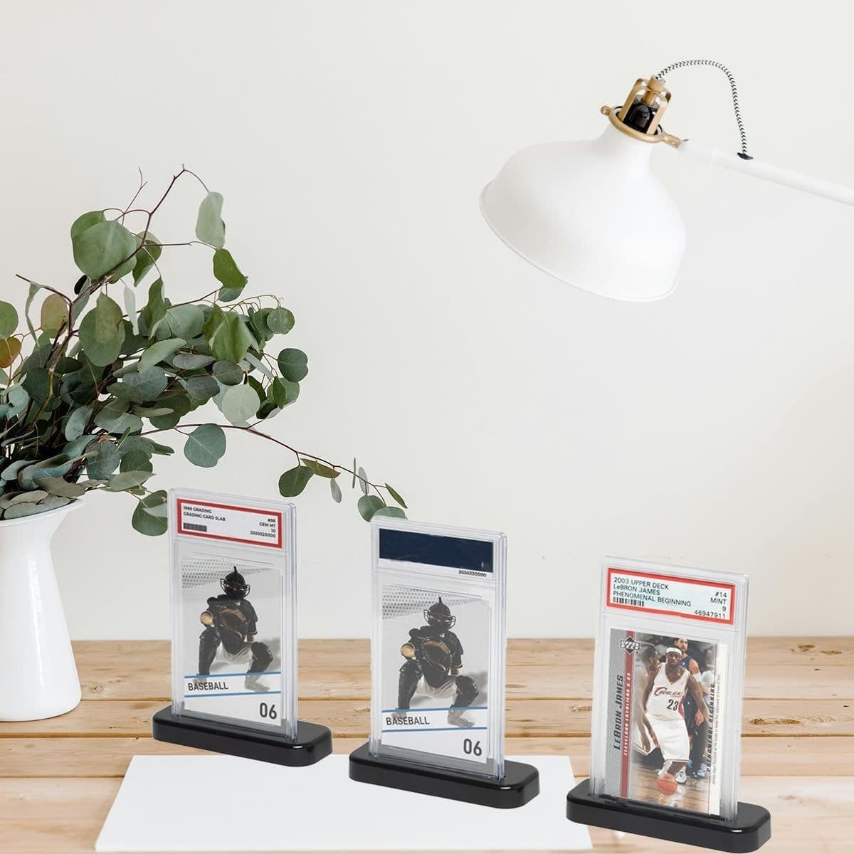 Black Plastic Card Display Stands, 4-Pack, for Slabs and Magnetic Holders thumbnail 2