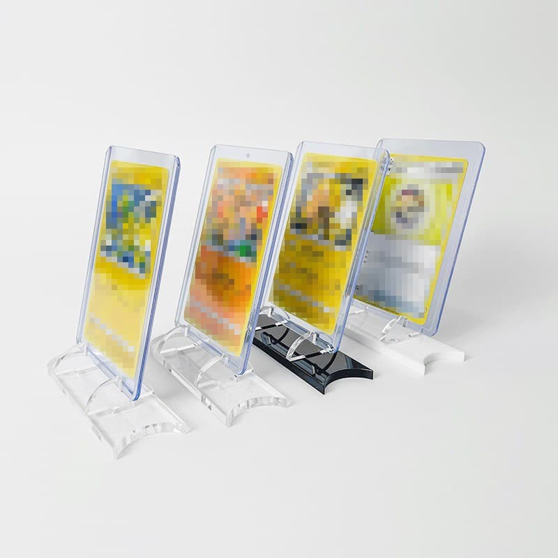 Acrylic Card Display Holder with Clip Base, Clear or Black thumbnail 4