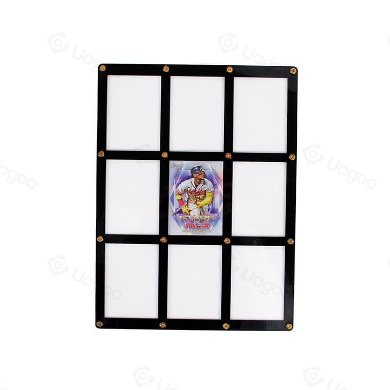 Black Magnetic Acrylic Card Display Frame, 9 Slots thumbnail 1