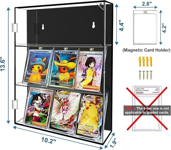 UV-Protective Acrylic Display Case for Magnetic Card Holders, Wall or Desktop, 10.2 x 13.6 in thumbnail 3