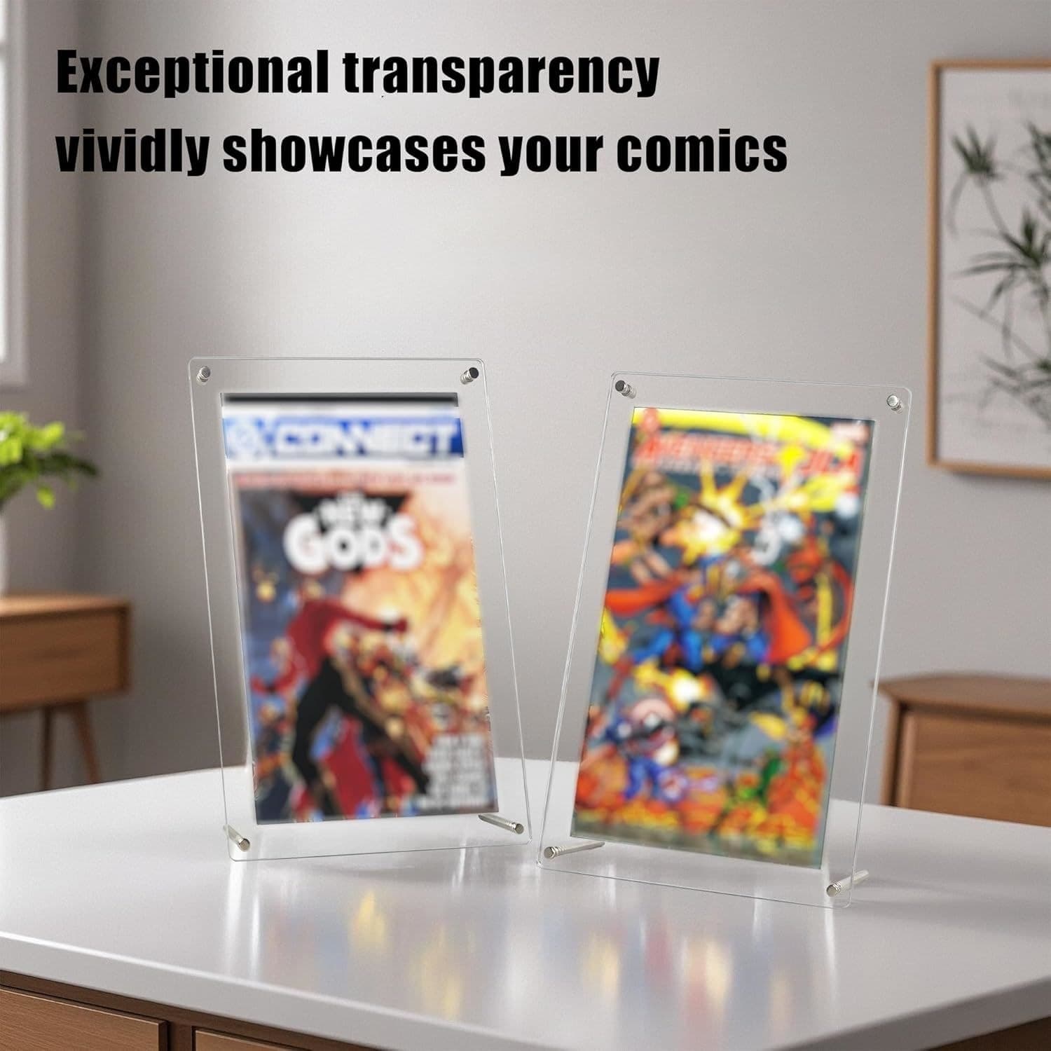 Free-Standing Acrylic Comic Book Frame, 8.2 x 11.8 in, UV-Resistant