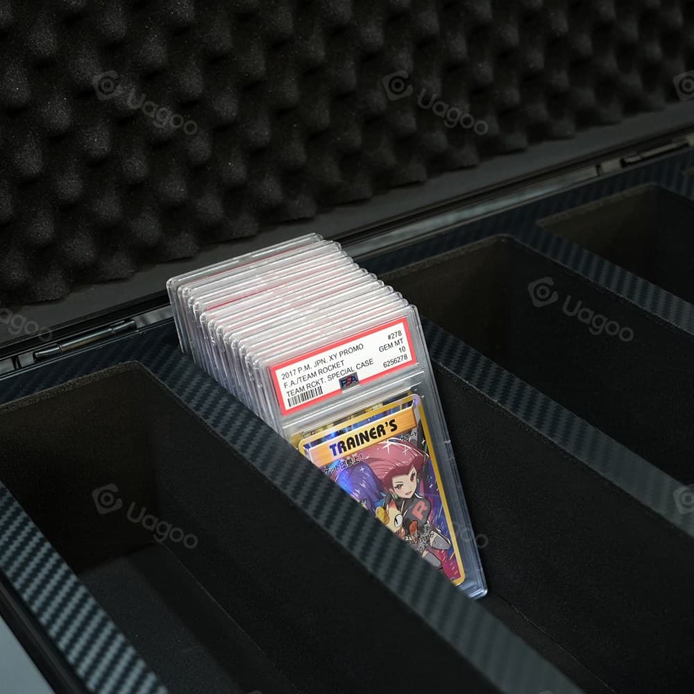 Rolling Aluminum Graded Card Trolley Case with Foam Inserts thumbnail 3