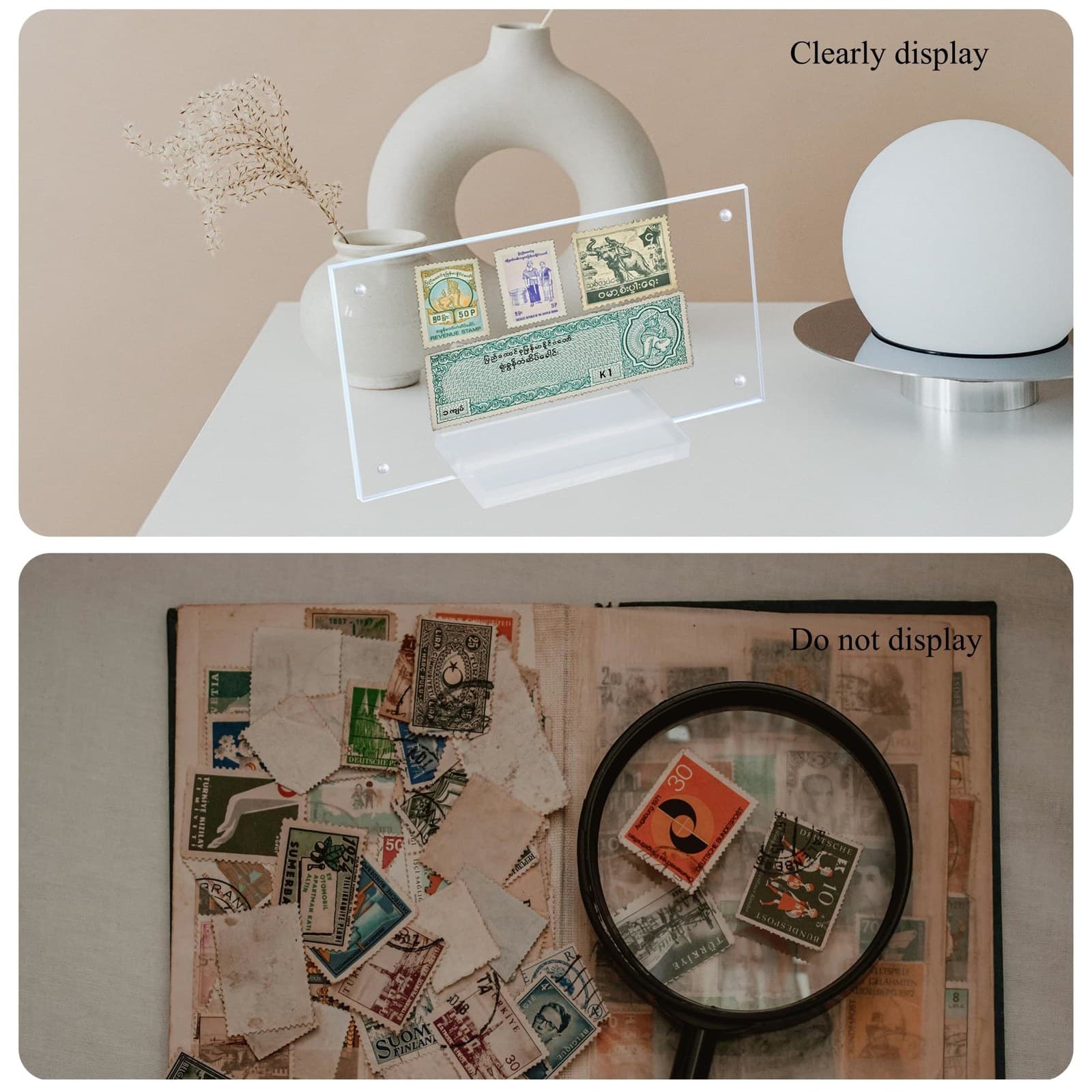 Magnetic Acrylic Dollar Bill Display Frame with Stand thumbnail 2