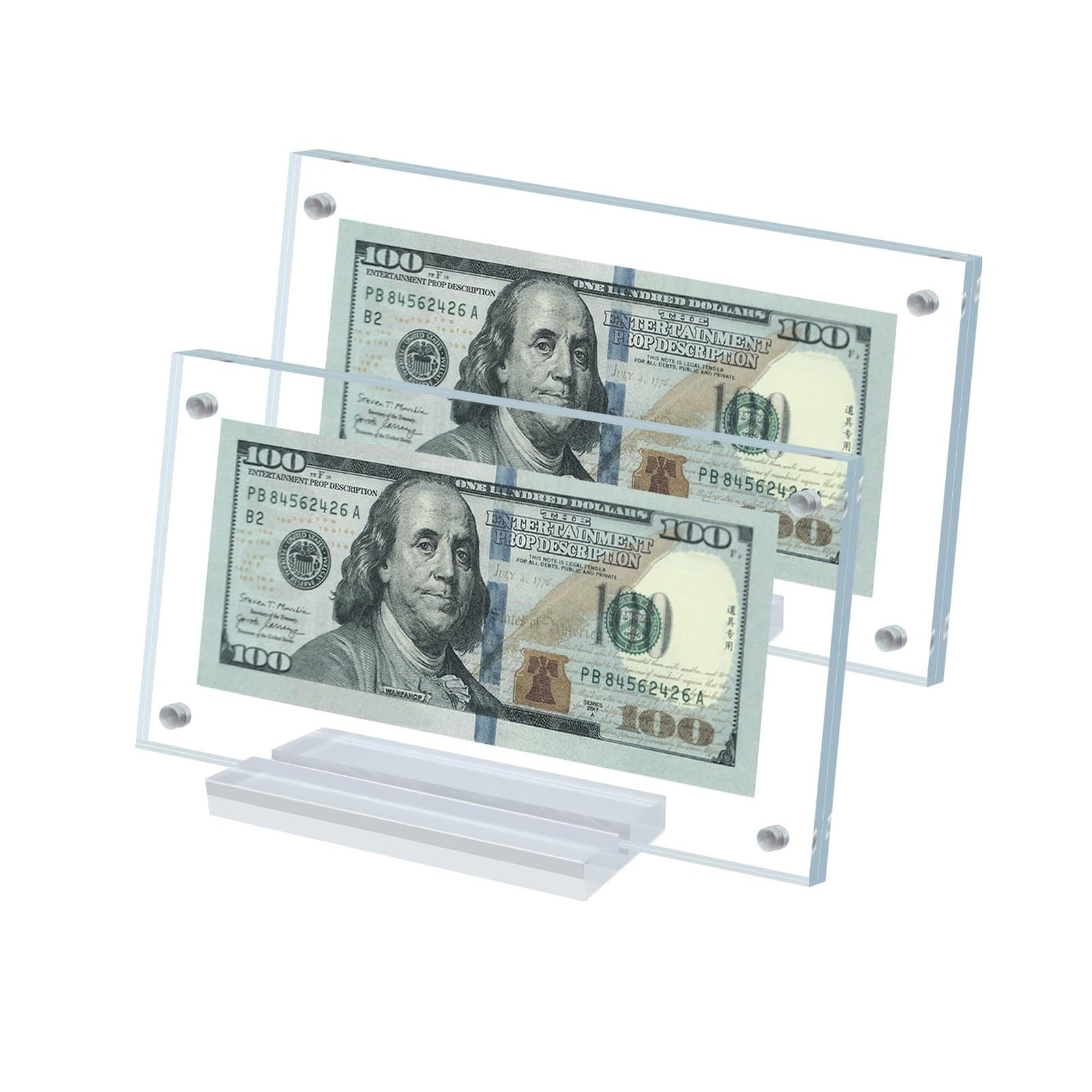 Magnetic Acrylic Dollar Bill Display Frame with Stand thumbnail 4