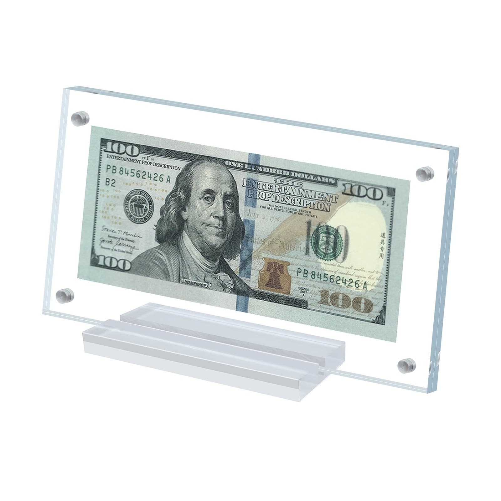 Magnetic Acrylic Dollar Bill Display Frame with Stand