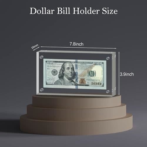Acrylic Dollar Bill Holder, 7.8 x 3.9 in, Double-Sided thumbnail 5