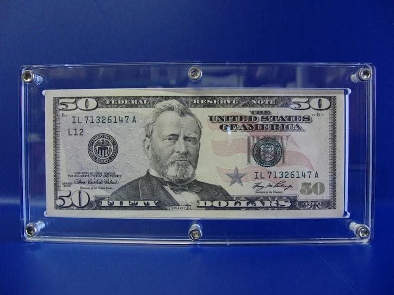 Cell-Cast Acrylic Single Banknote Frame, Screw-Mounted thumbnail 4