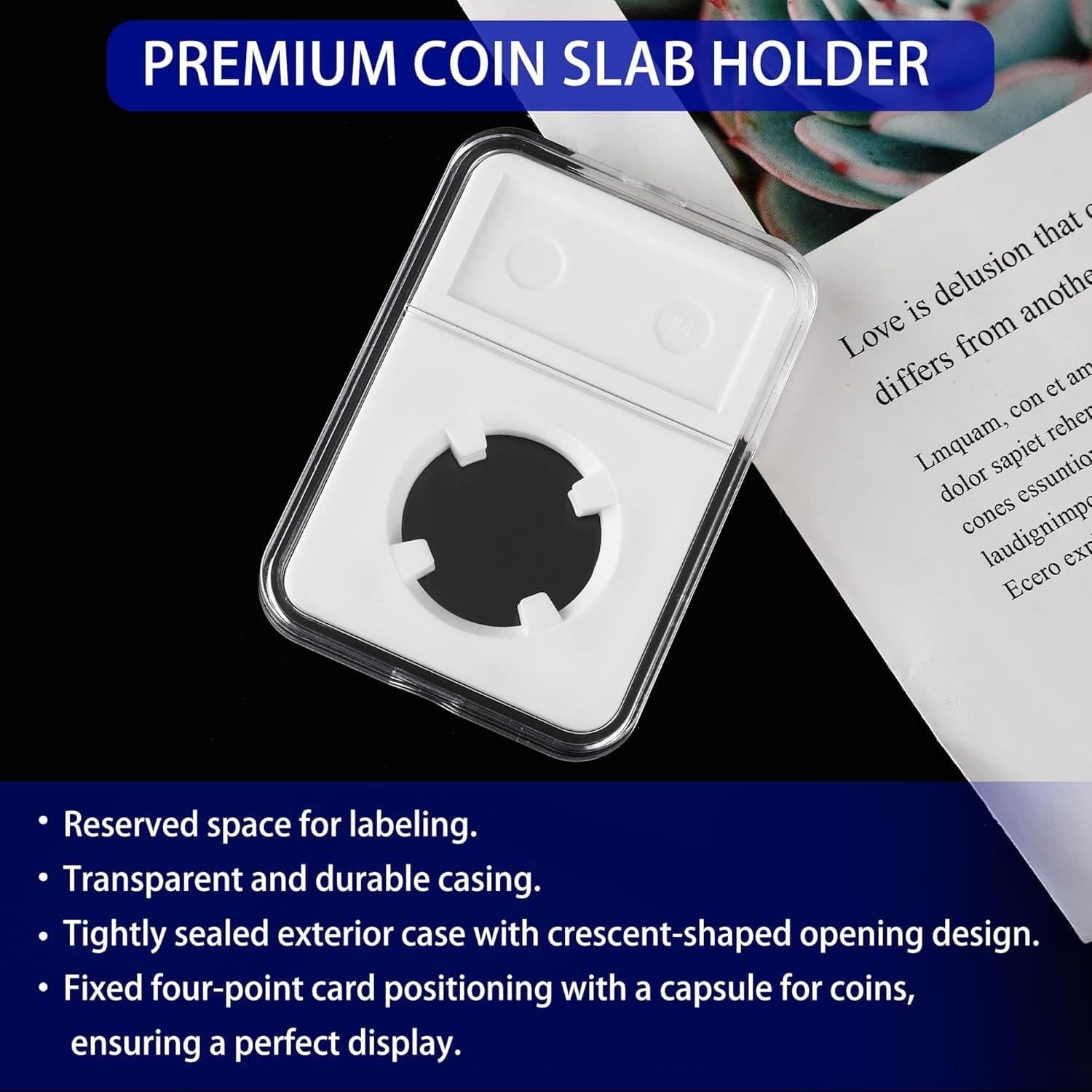Clear Acrylic Coin Slab Holder for 30 mm Coins 缩略图 5