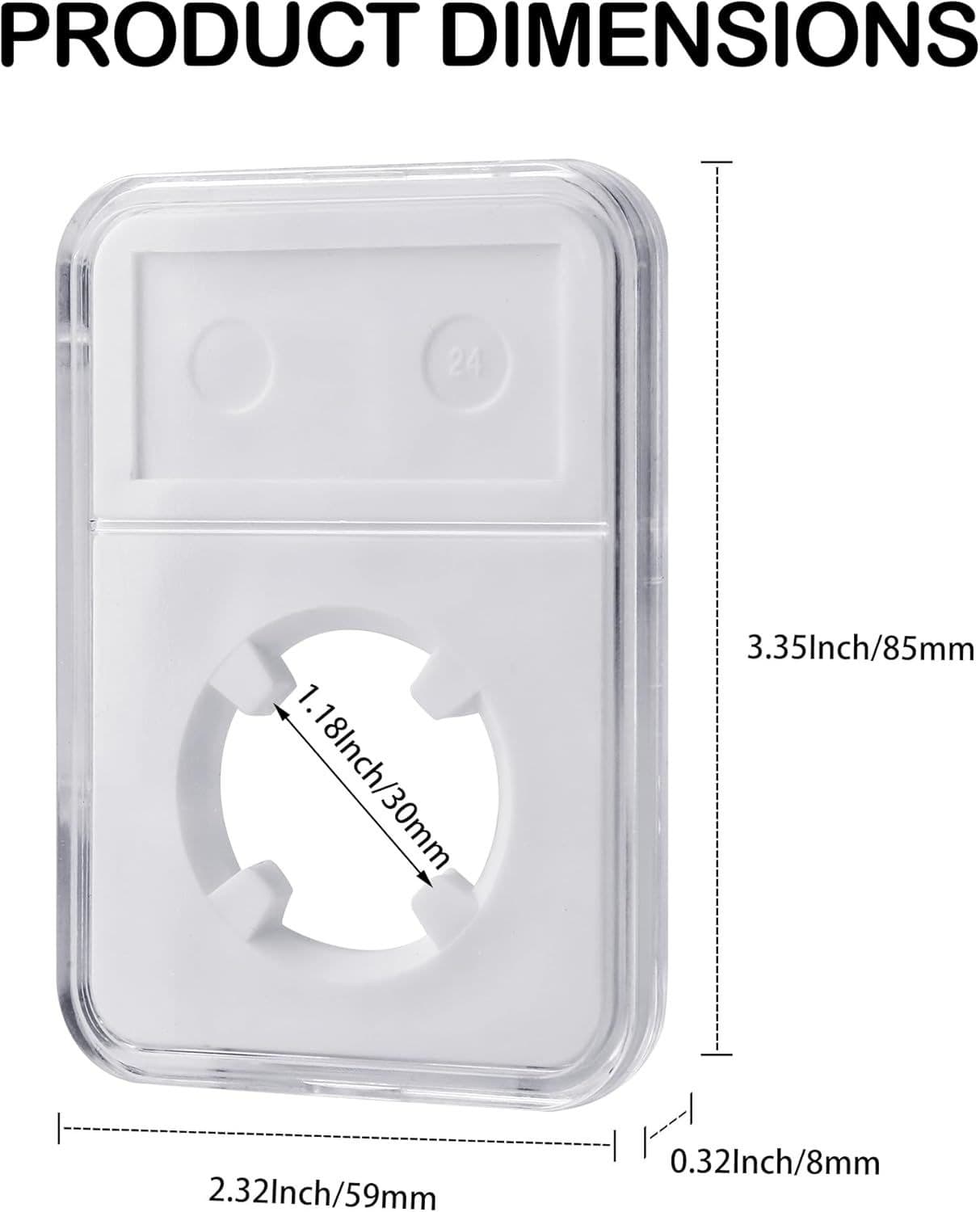 Clear Acrylic Coin Slab Holder for 30 mm Coins