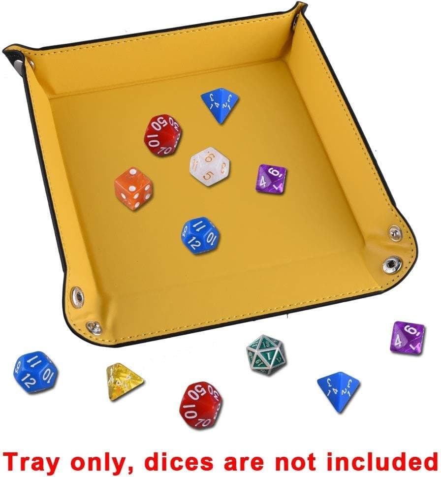 Square Foldable Dice Tray, Two-Tone PU Leather, Snap Corners 缩略图 2