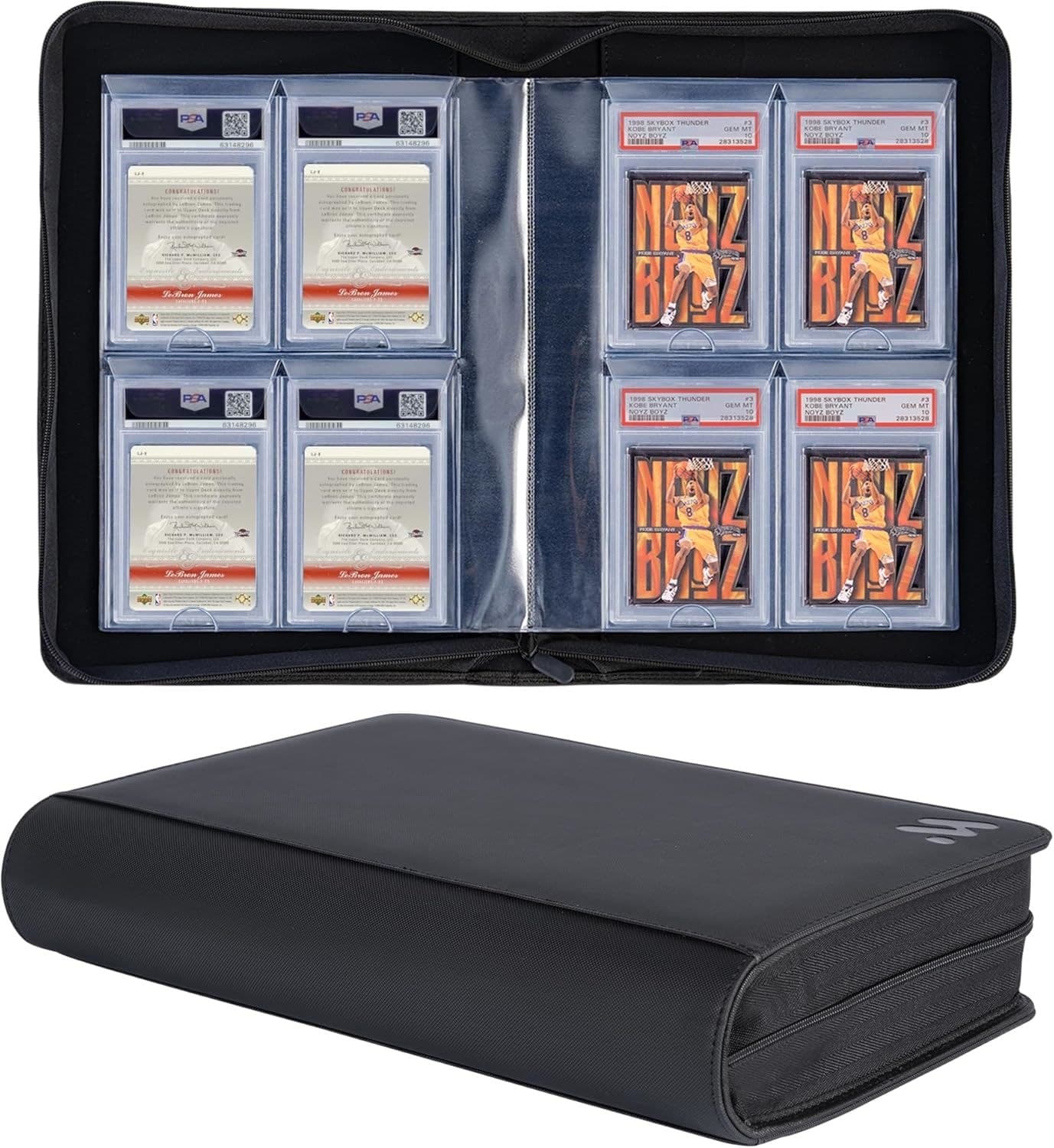 Graded Card Binder, 40 Slabs, 4 Pockets per Page, Zip PU Leather thumbnail 1