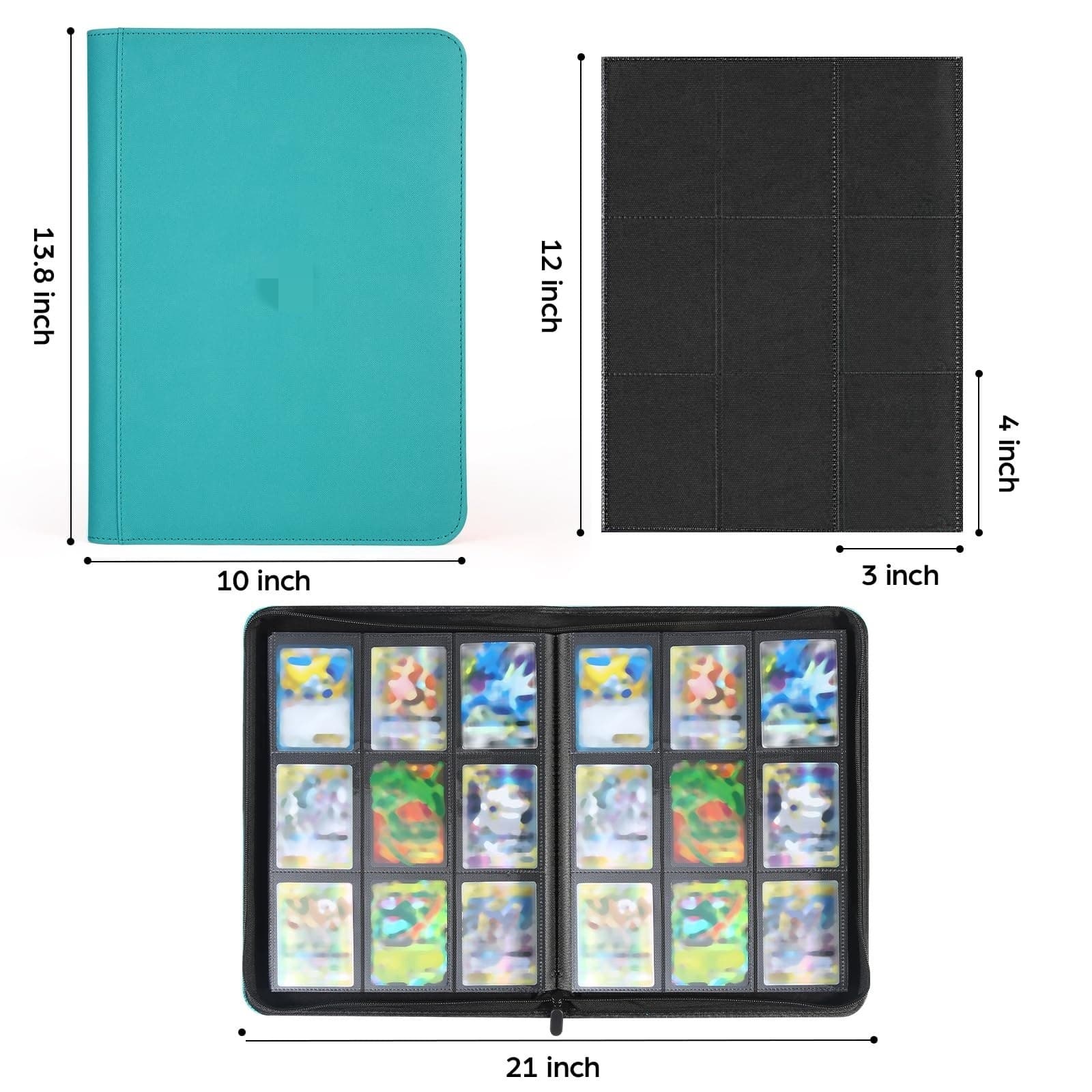 Zippered 9-Pocket Card Binder, 36 Pages / 648 Pockets, PU Leather thumbnail 5