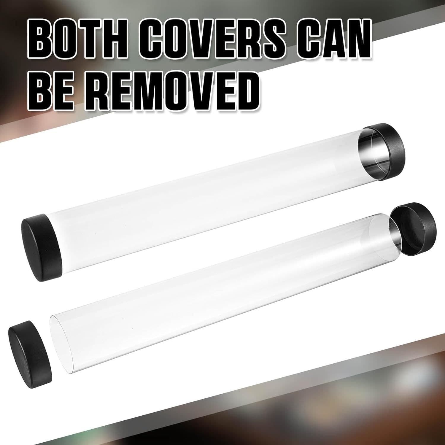 Clear Round Playmat Tubes with Removable Caps, 16.1 in, 2-Pack thumbnail 2