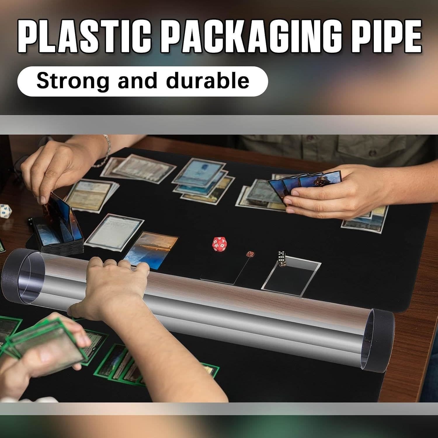 Clear Round Playmat Tubes with Removable Caps, 16.1 in, 2-Pack thumbnail 6