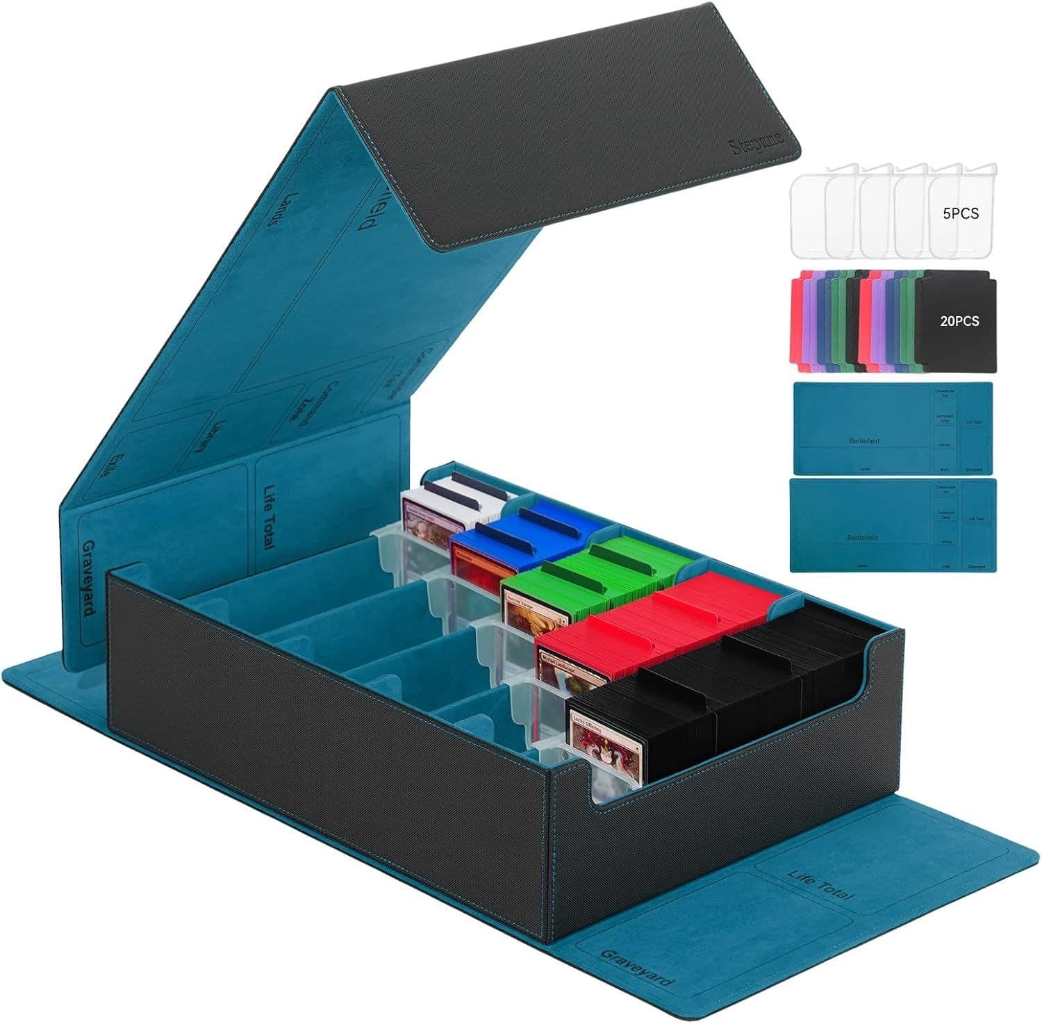 5-Row PU Leather Card Storage Box with Magnetic Lids, 3,800+ Cards thumbnail 4