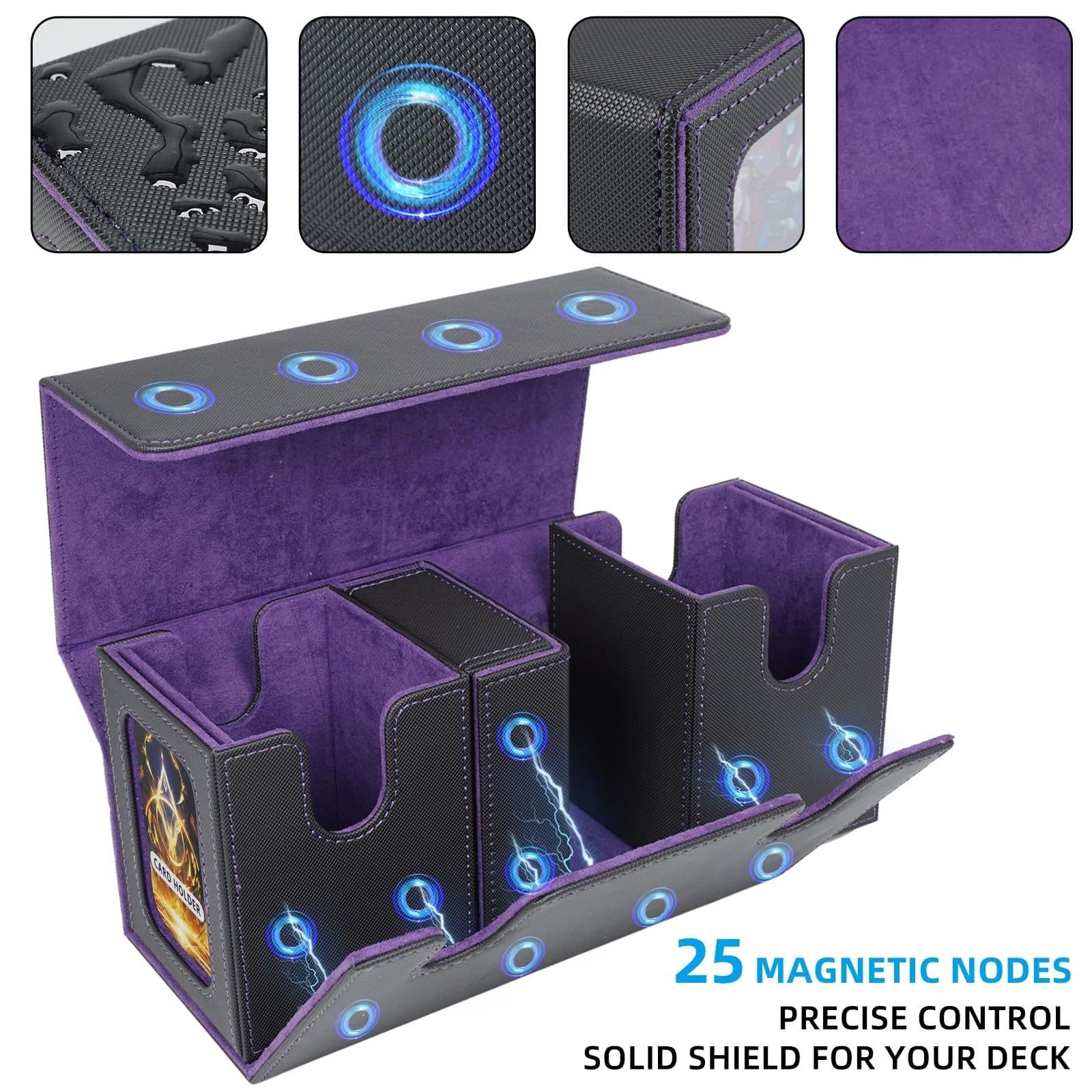 Commander Deck Box for 2 Decks with Dice Tray, PU Leather, Magnetic thumbnail 6