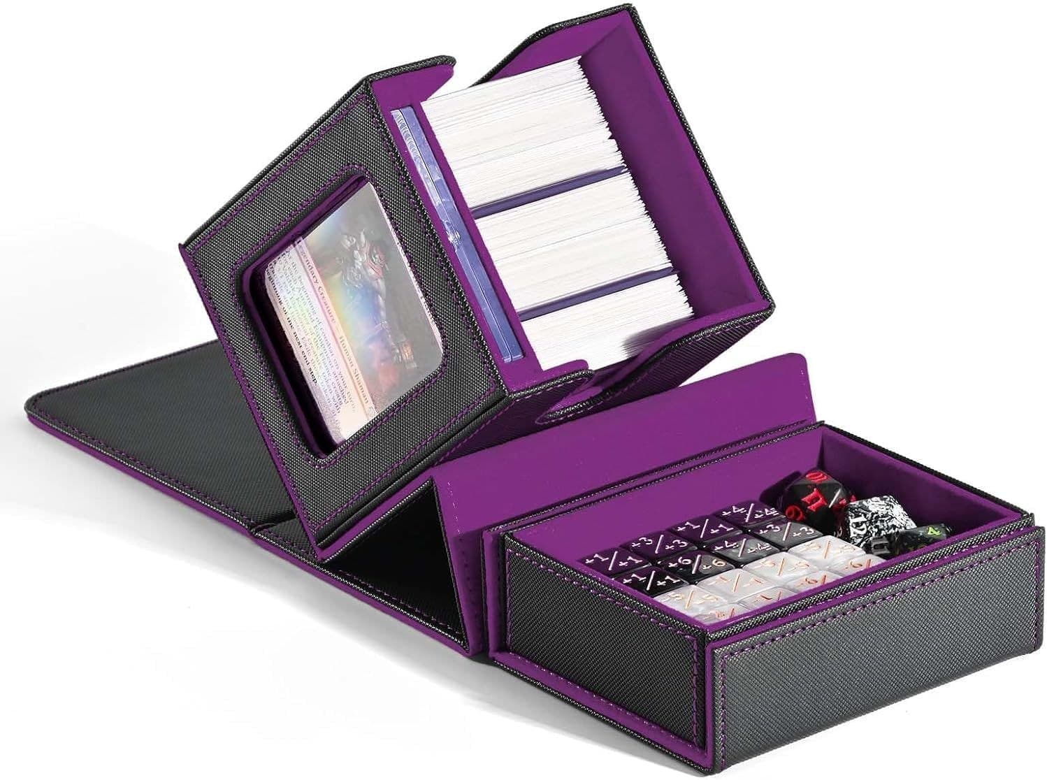 Deck Box with Commander Display Window and Dice Tray, Holds 100+ Sleeved Cards thumbnail 2