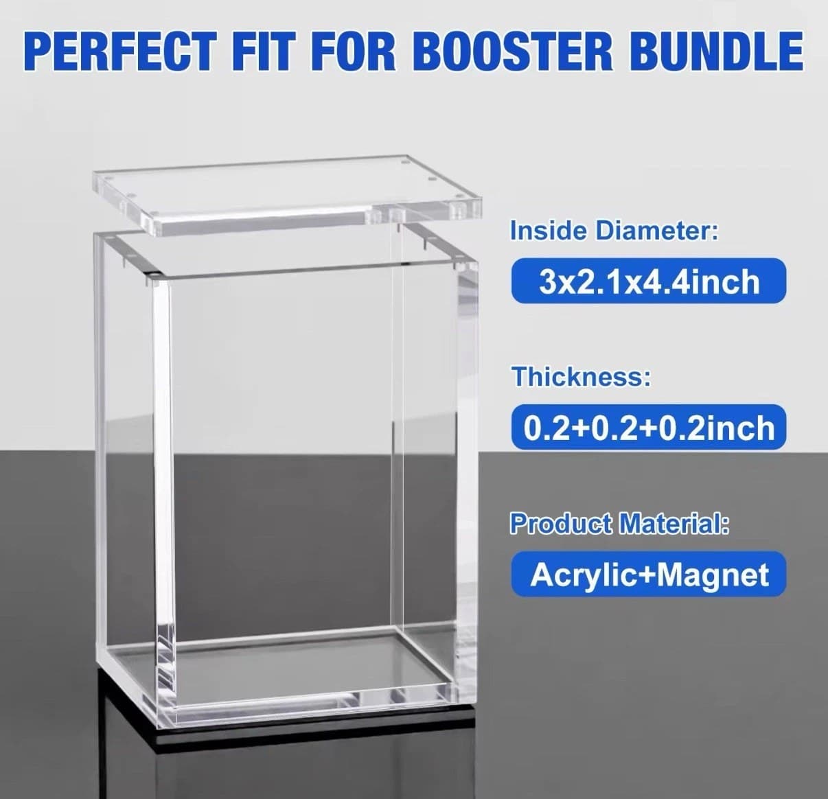 Acrylic Magnetic Case for Booster Bundles, 3 x 2.1 x 4.4 in Inside thumbnail 2