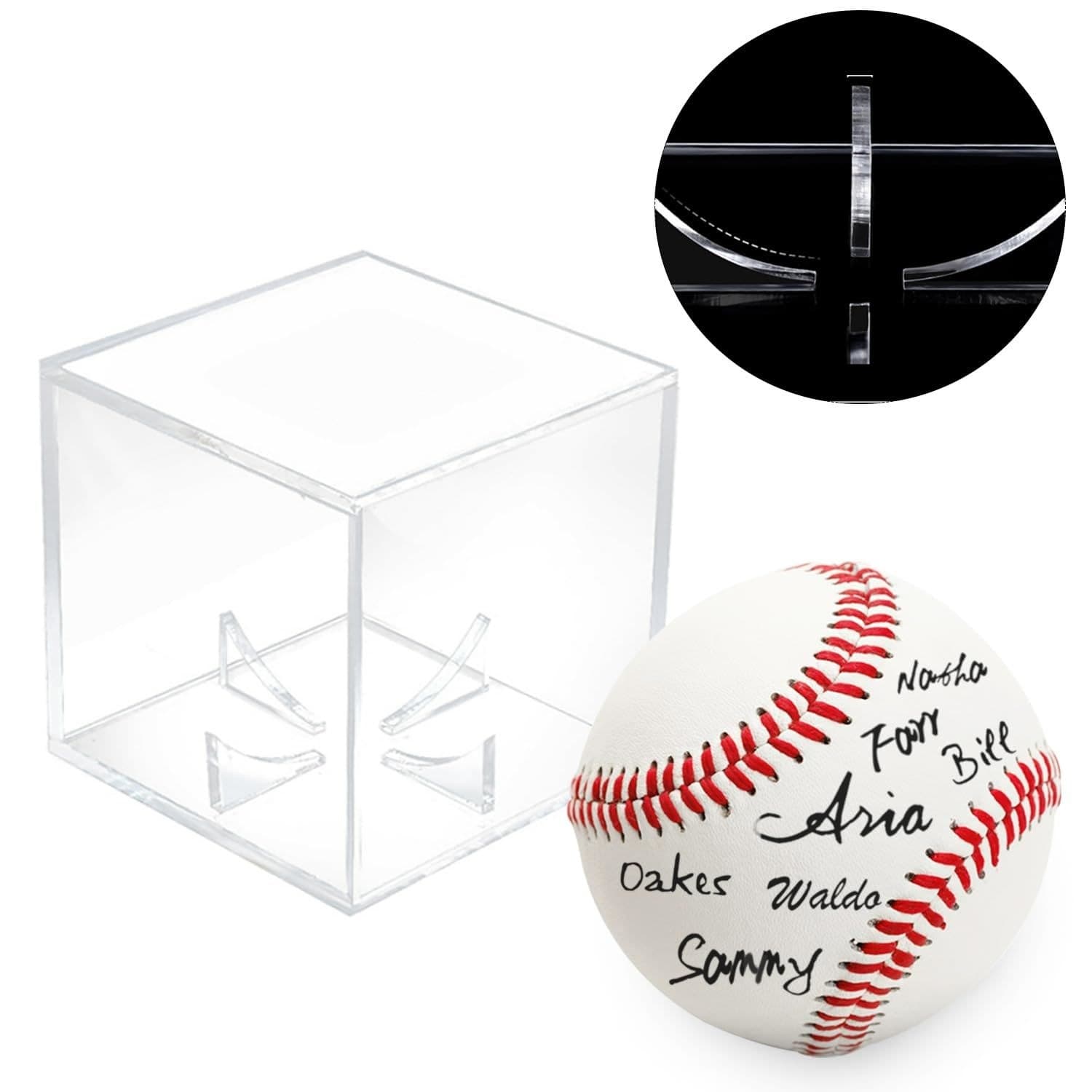 UV-Protected Acrylic Baseball Display Cube, 3.1 in, Corner Stand thumbnail 4
