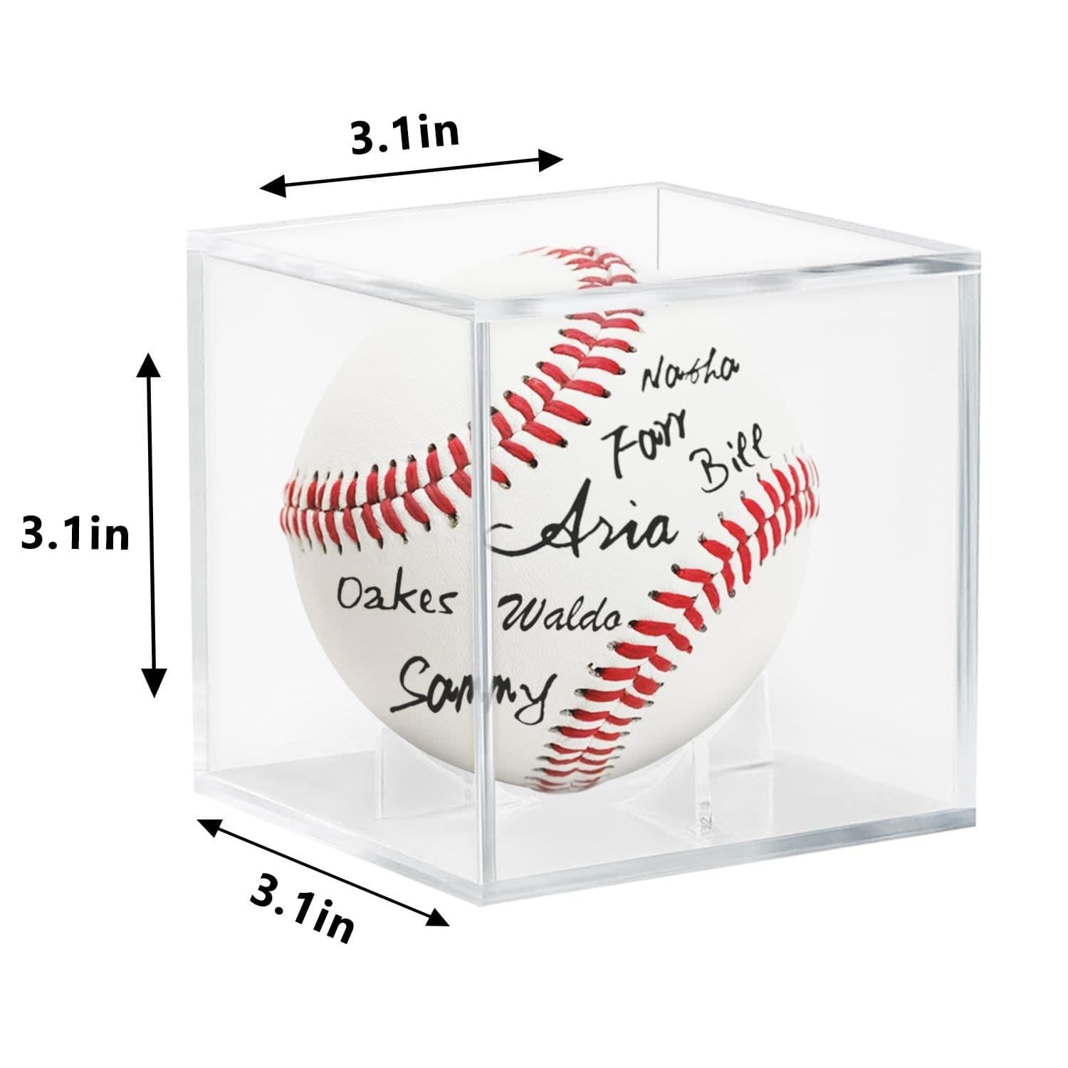 UV-Protected Acrylic Baseball Display Cube, 3.1 in, Corner Stand